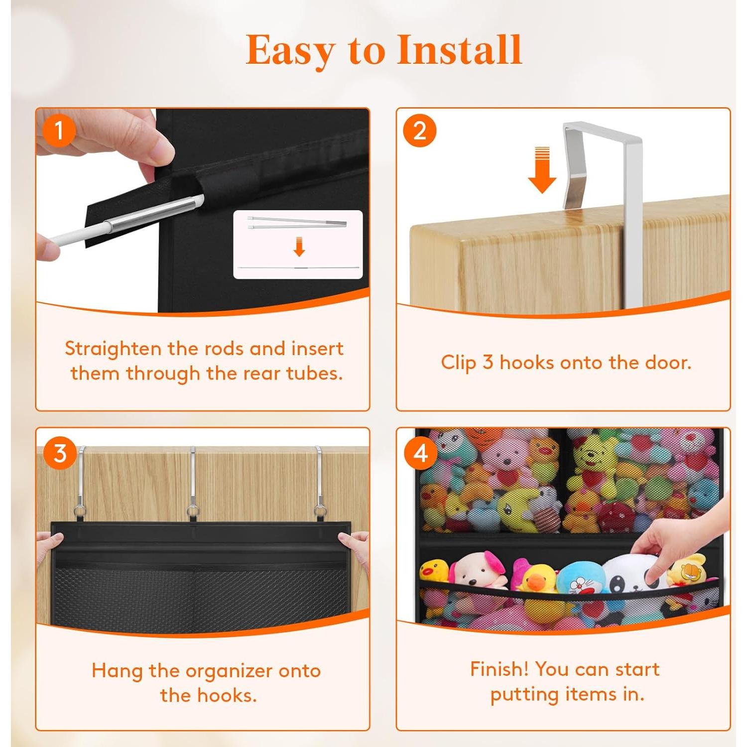 Organizador sobre la Puerta Lifewit para Juguetes Negro 58.5x167 cm