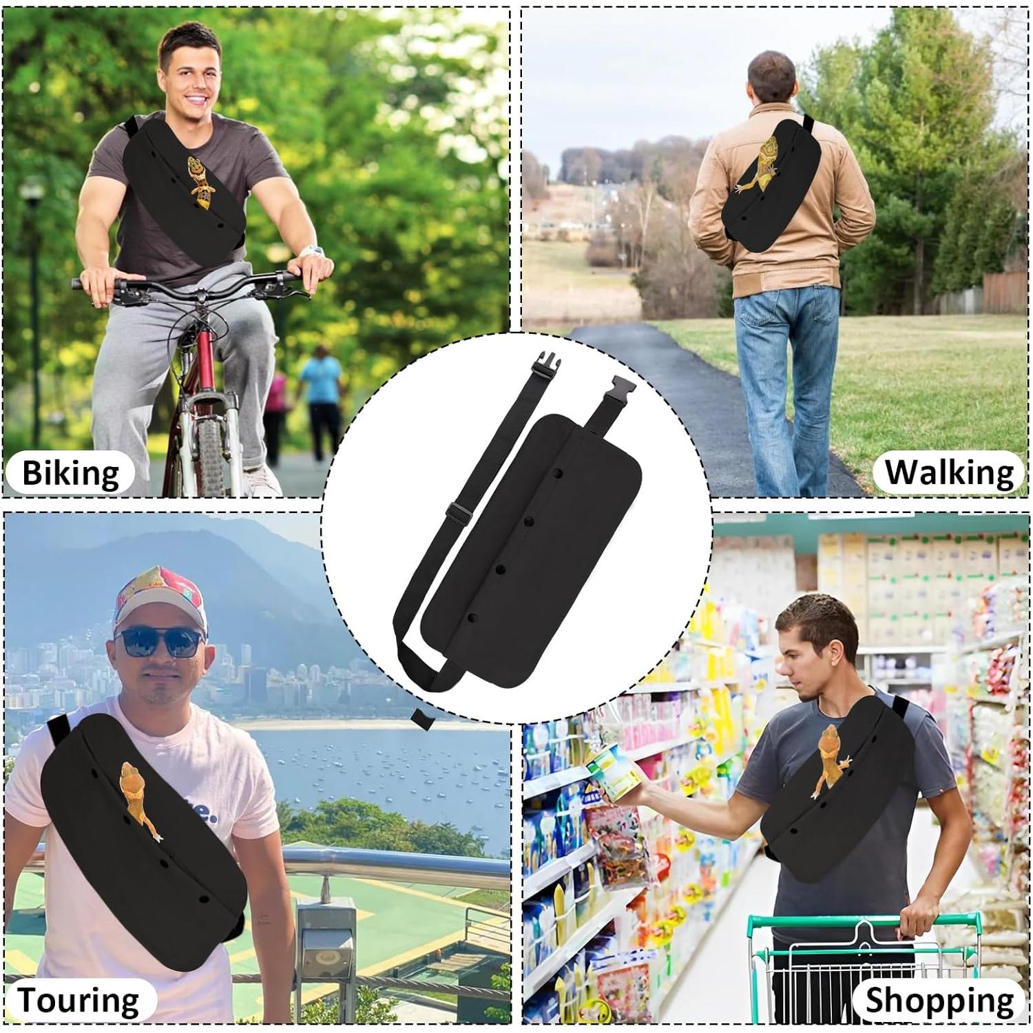 Conjunto Correa y Arnés para Dragón Barbudo Augenster - Negro