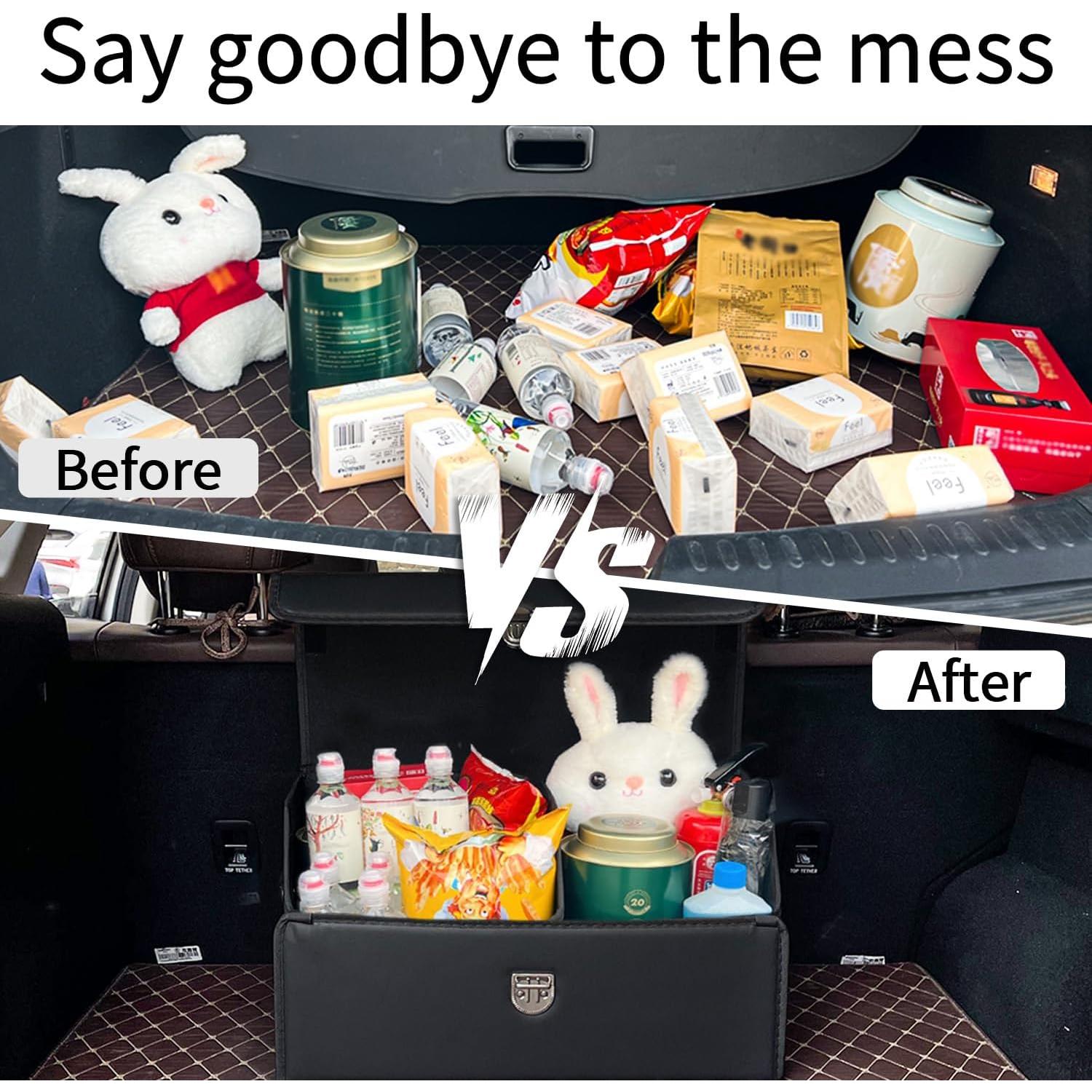 Organizador de Maletero Wuatow Plegable 48L Negro para Coche