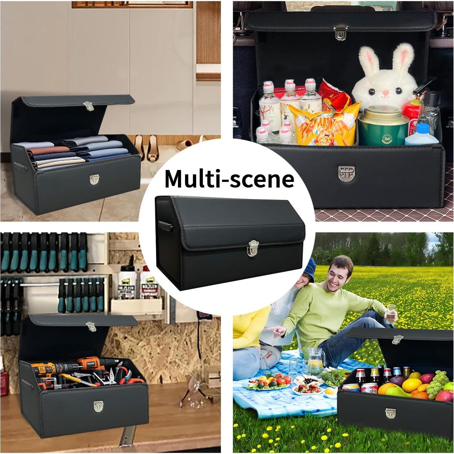 Organizador de Maletero Wuatow Plegable 48L Negro para Coche