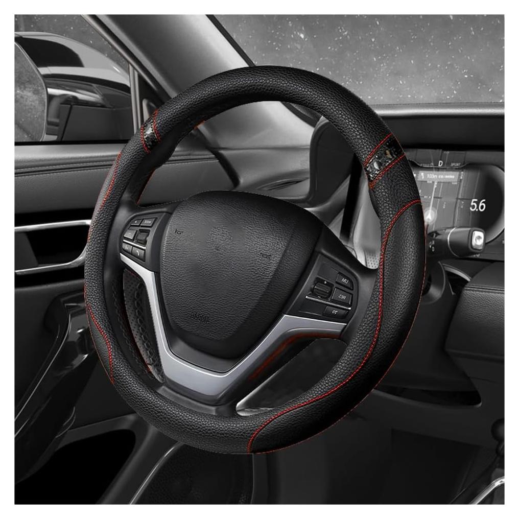 Cubierta de Volante MUQIDA 38 cm Cuero Antideslizante Negro