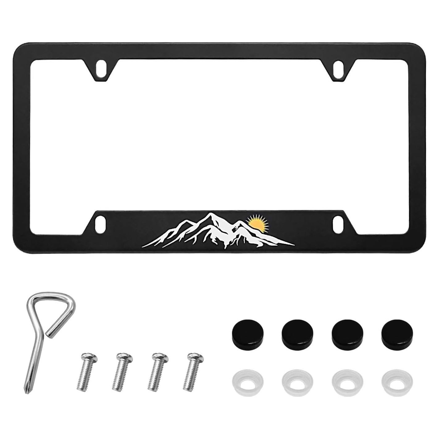 Marco de Placa de Licencia Delantera GZSH Estilo Montaña 31.1x15.9 cm