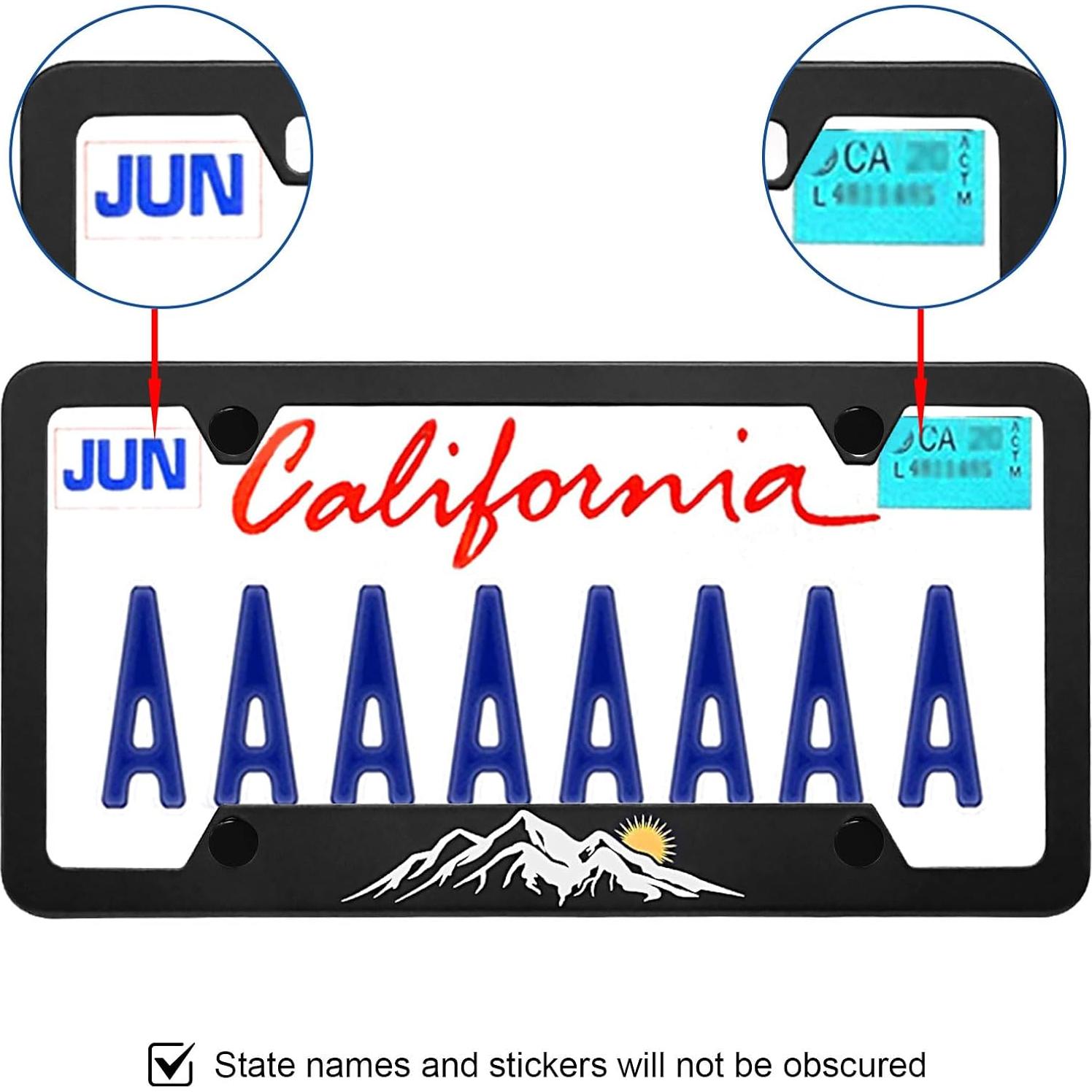 Marco de Placa de Licencia Delantera GZSH Estilo Montaña 31.1x15.9 cm