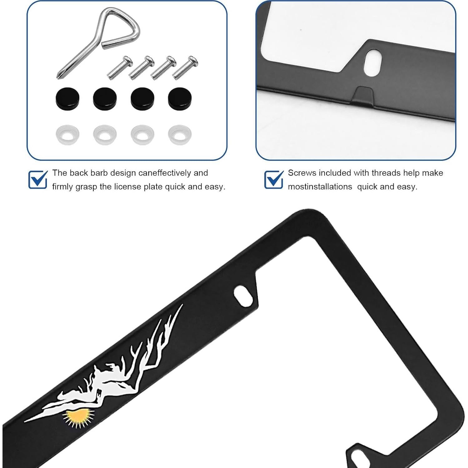 Marco de Placa de Licencia Delantera GZSH Estilo Montaña 31.1x15.9 cm
