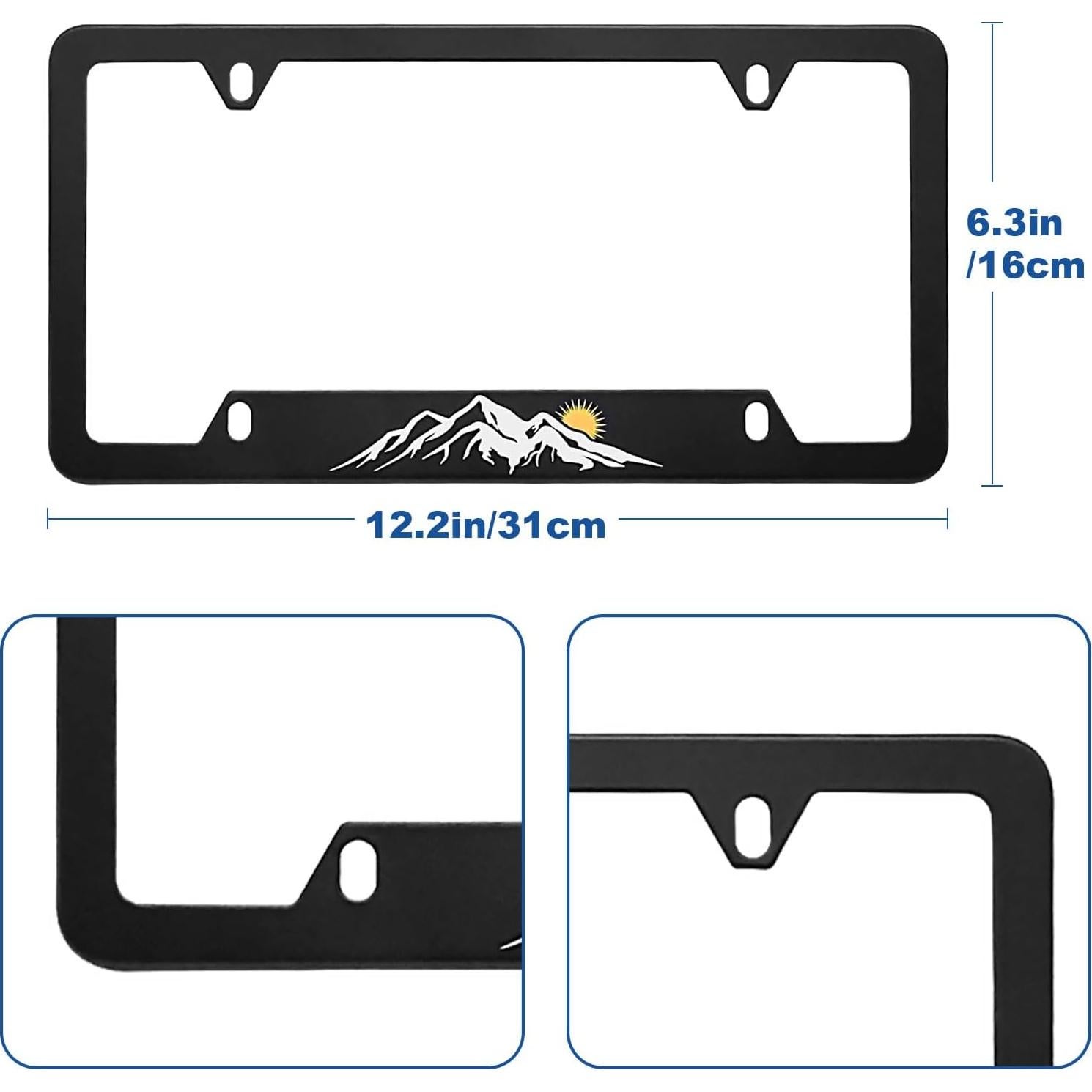 Marco de Placa de Licencia Delantera GZSH Estilo Montaña 31.1x15.9 cm