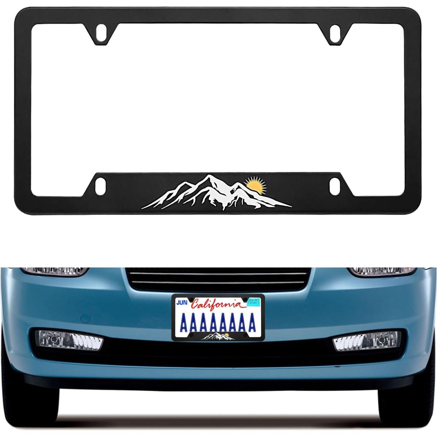 Marco de Placa de Licencia Delantera GZSH Estilo Montaña 31.1x15.9 cm