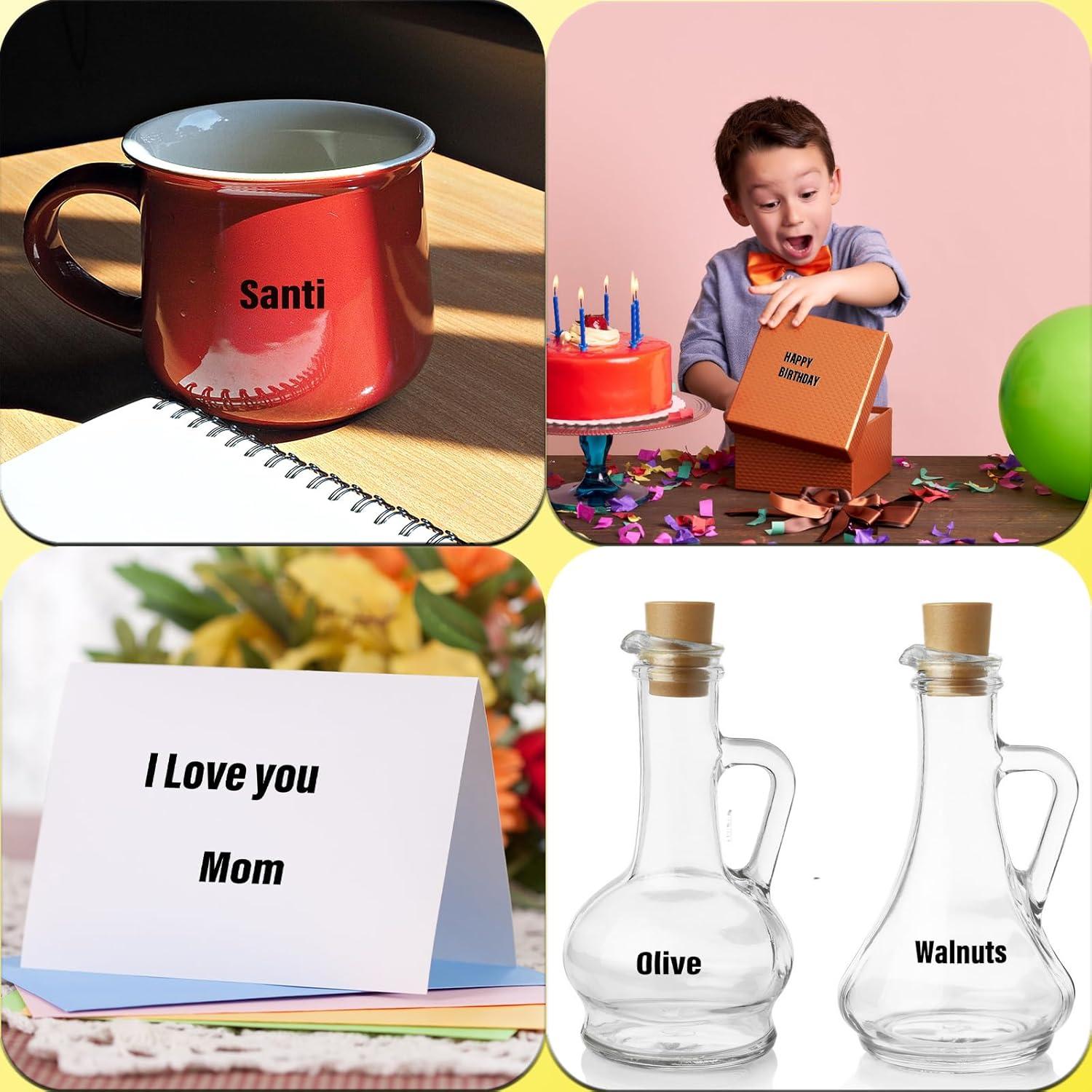 Stickers de Letras y Números Vinilo Llewyn 1550 Piezas 1.27 cm Negro