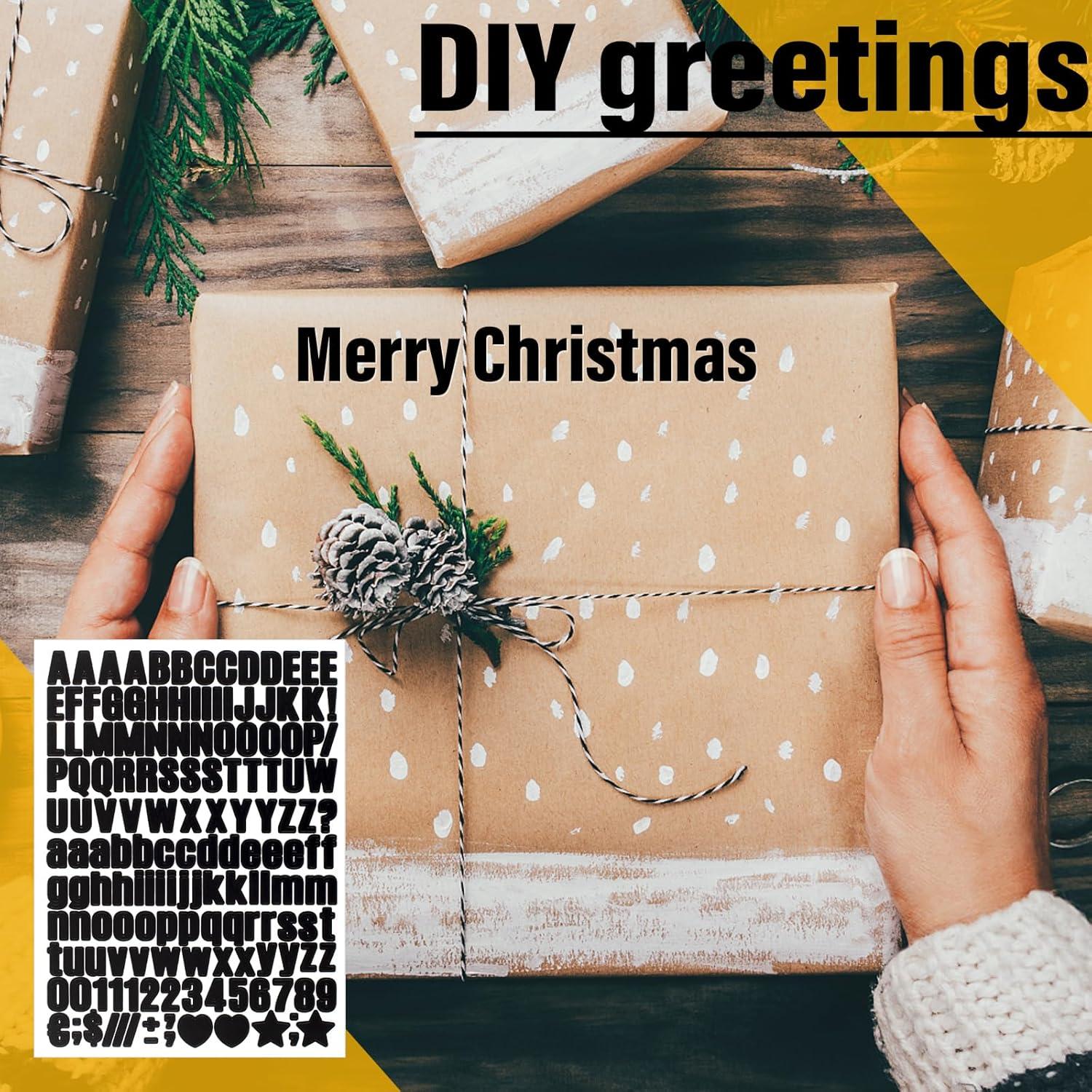 Stickers de Letras y Números Vinilo Llewyn 1550 Piezas 1.27 cm Negro