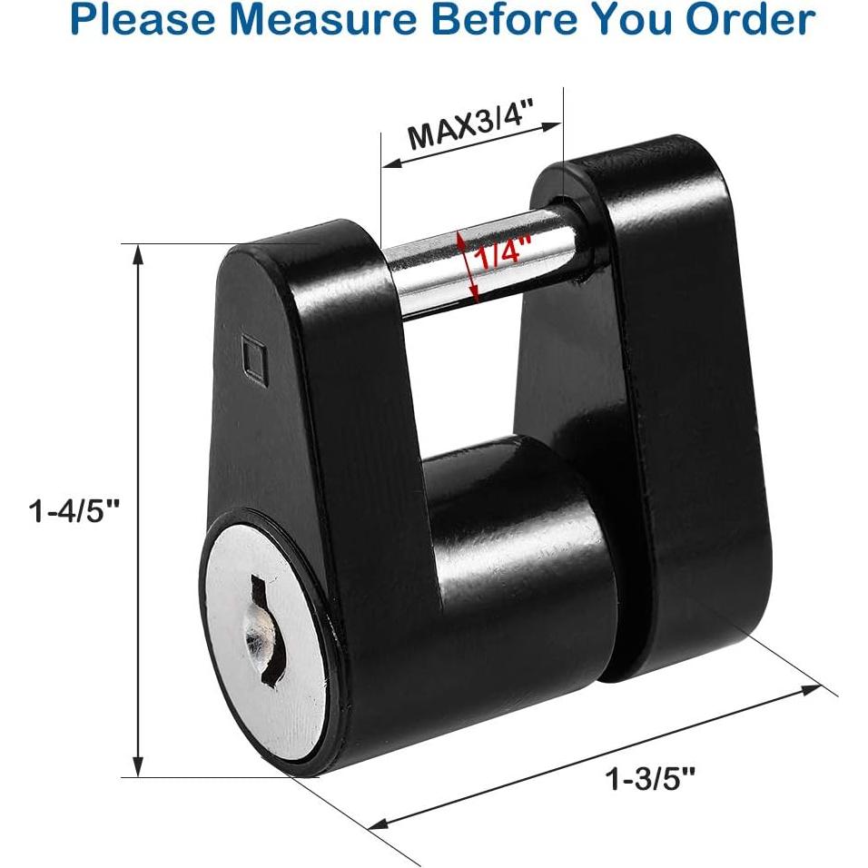 Cerradura de Acoplador de Remolque CZC AUTO Negra 1/4"