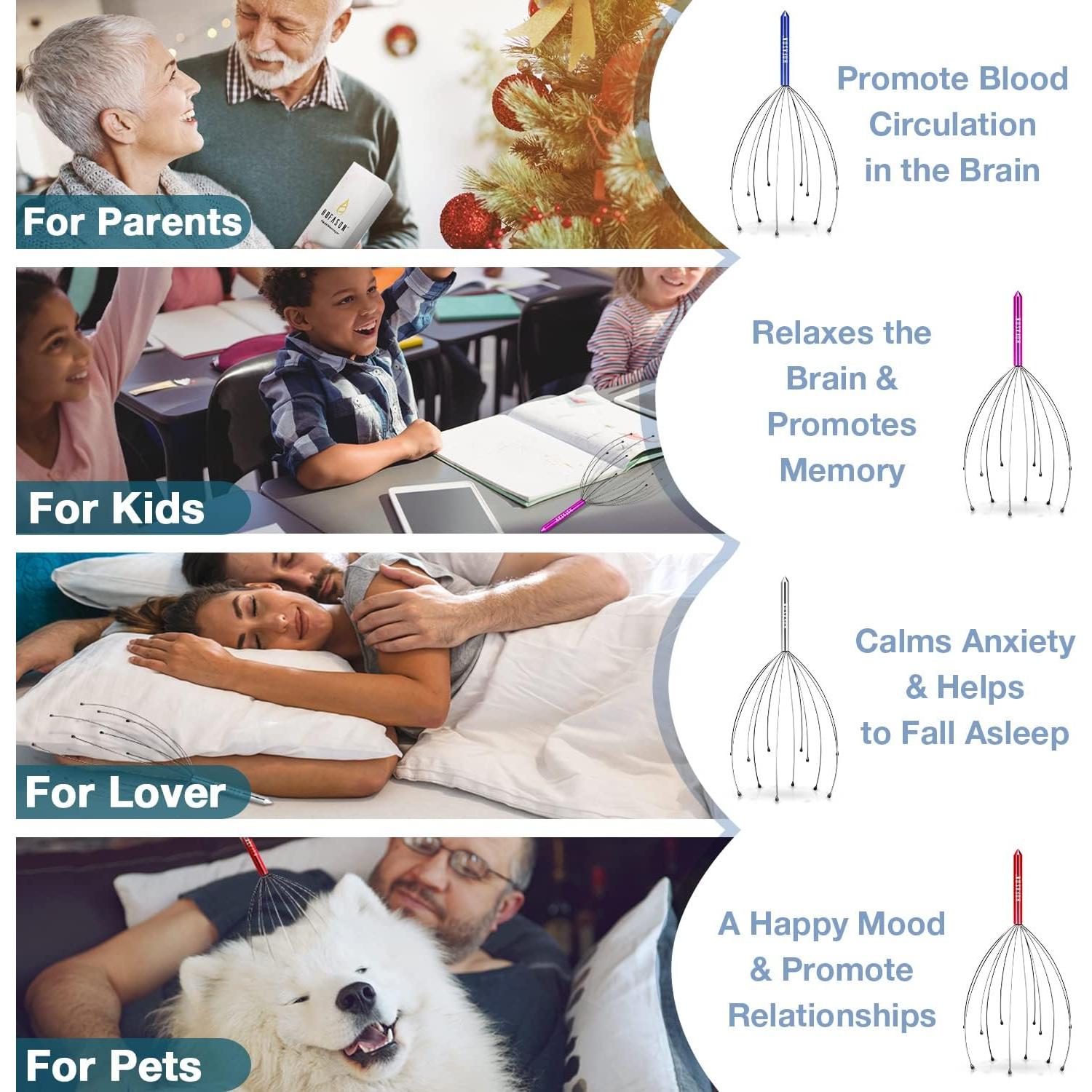 Masajeador de Cuero Cabelludo HOFASON 4pcs para Regalo