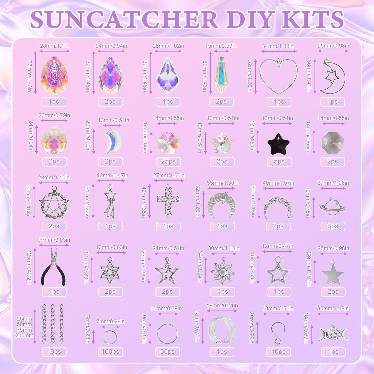 Kit de Manualidades FACIACC 252 Piezas Atrapa Sol de Cristal