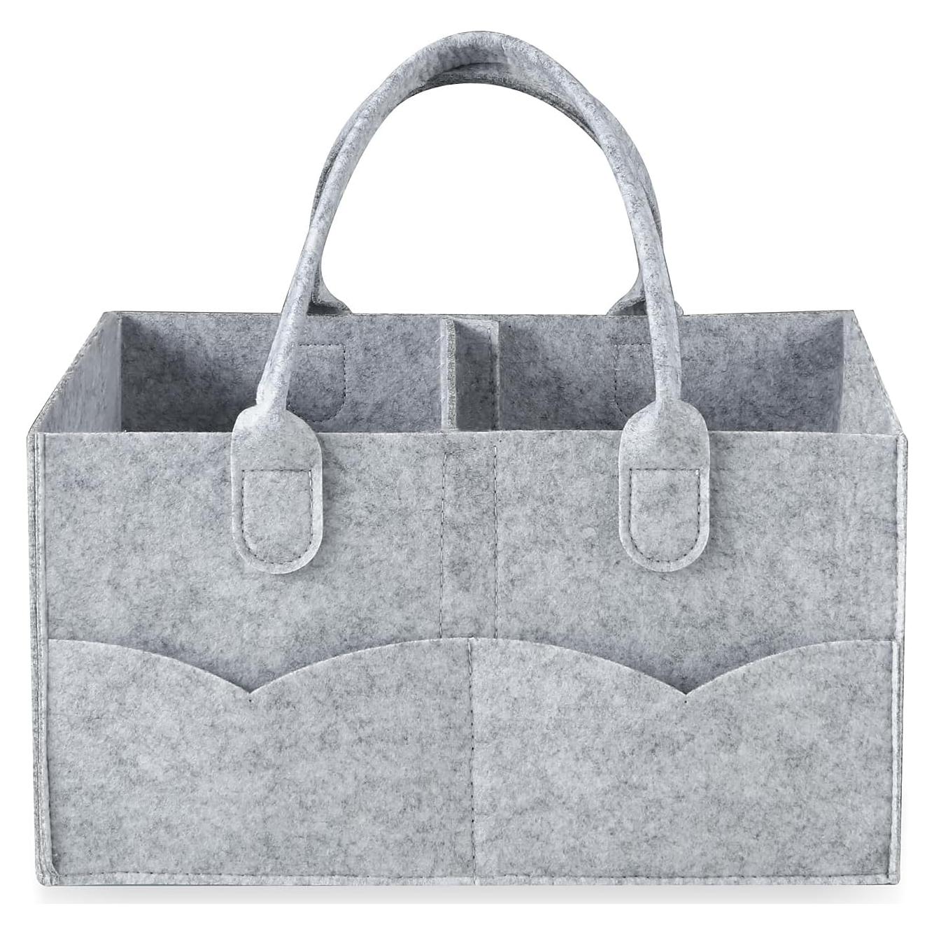 Organizador de Pañales PandaEar Gris - Caddy Plegable para Bebés