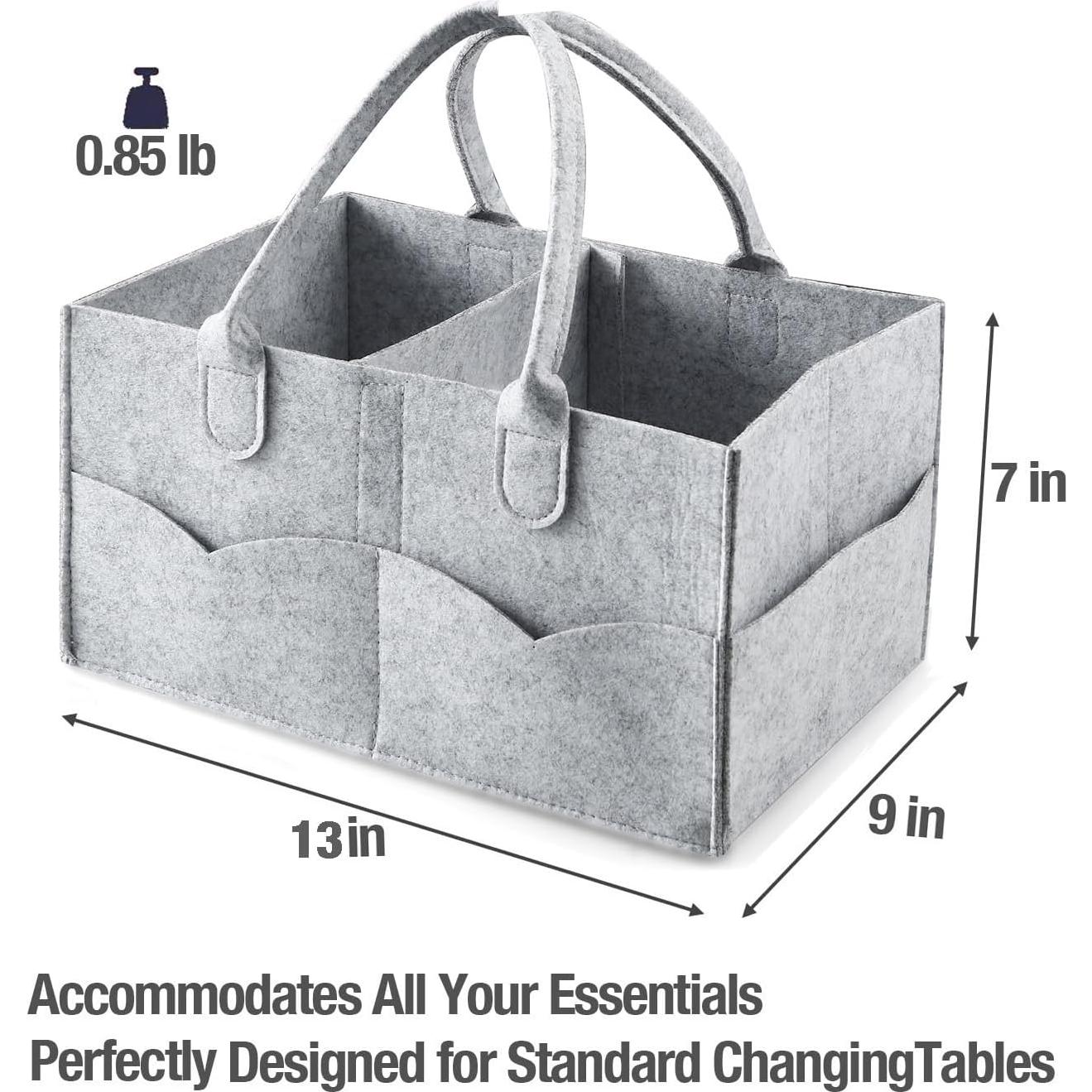 Organizador de Pañales PandaEar Gris - Caddy Plegable para Bebés