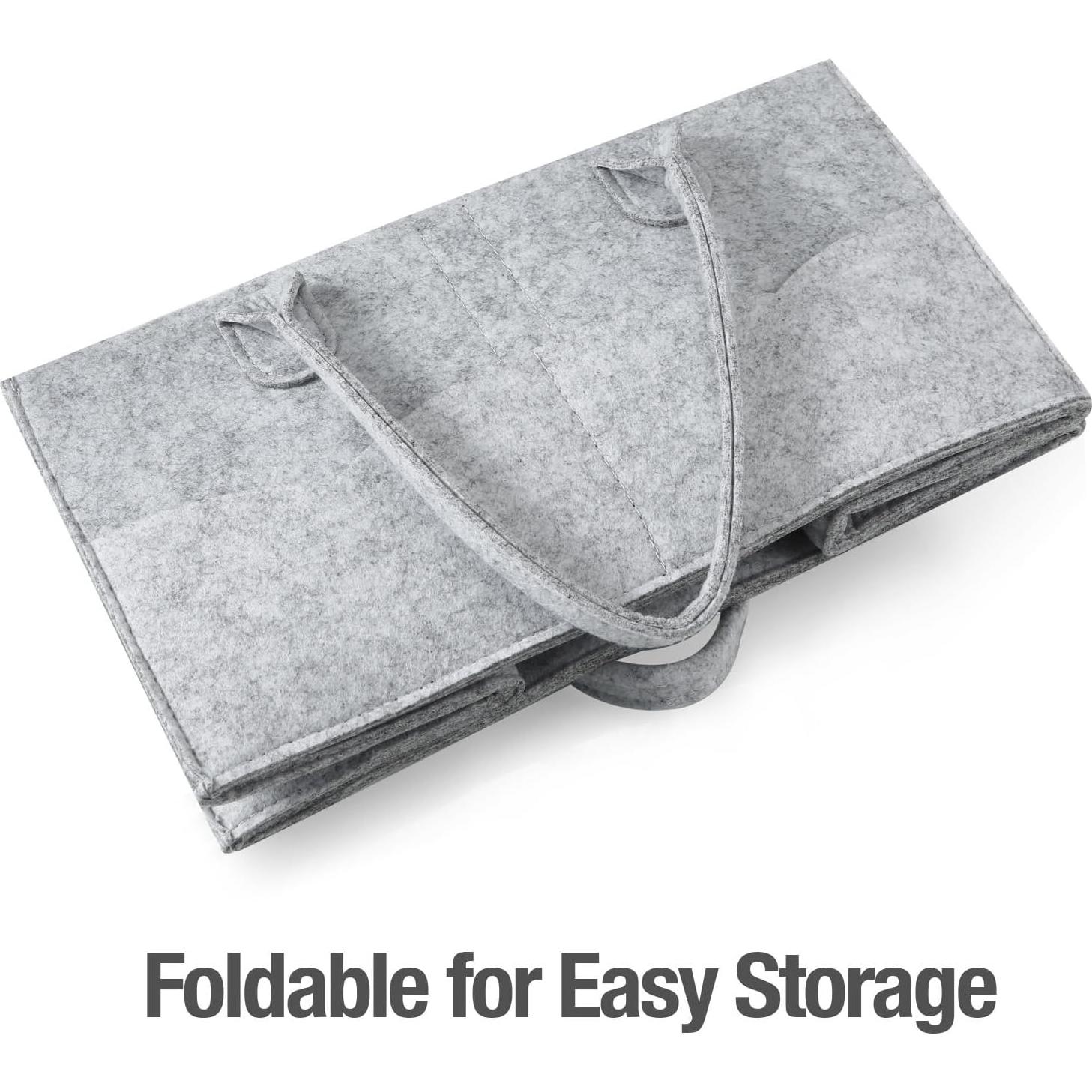 Organizador de Pañales PandaEar Gris - Caddy Plegable para Bebés