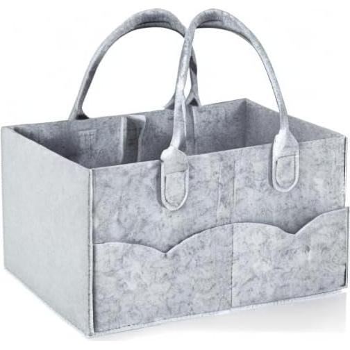 Organizador de Pañales PandaEar Gris - Caddy Plegable para Bebés