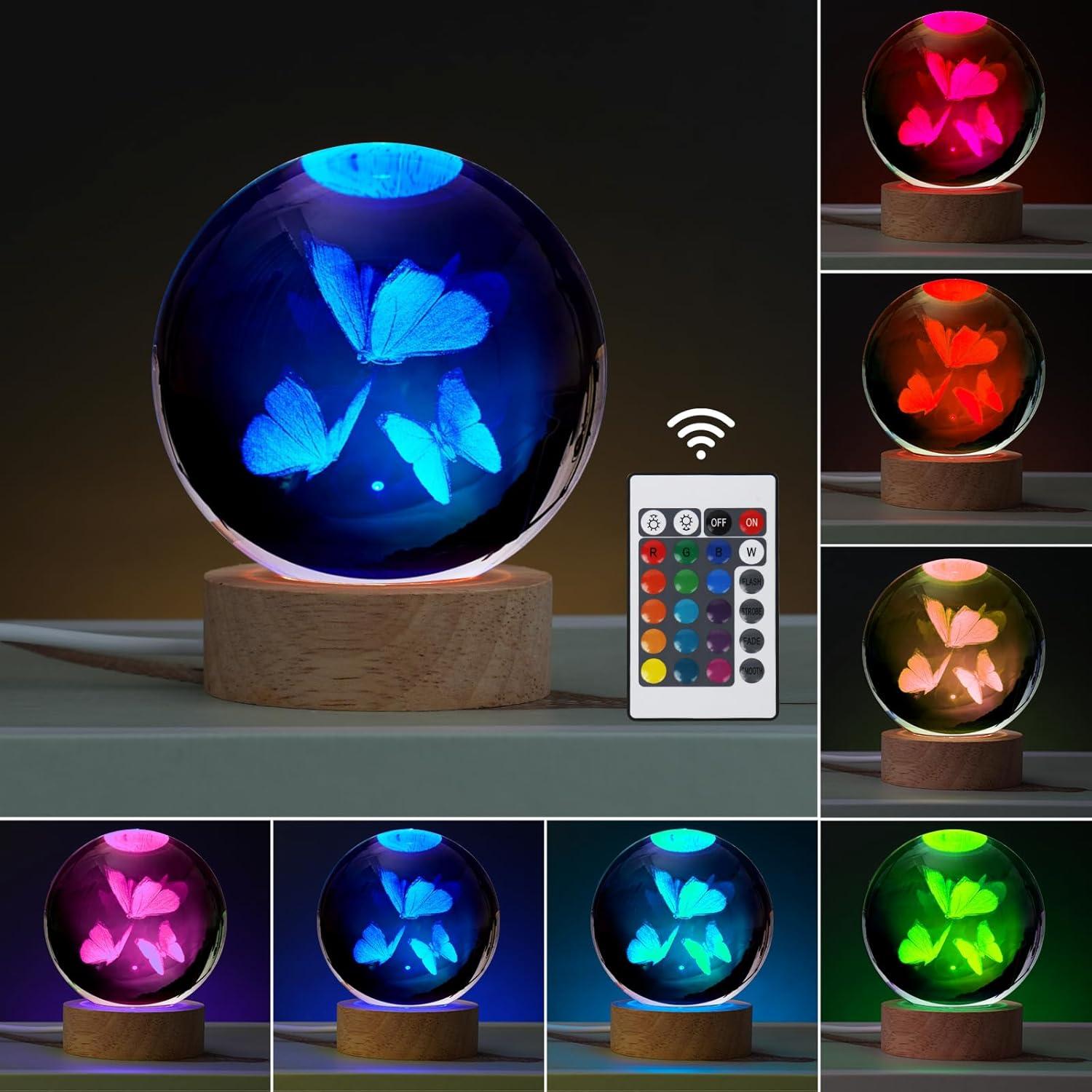 Lámpara Nocturna 3D Mariposa JANARARY, 16 Colores, Control Remoto
