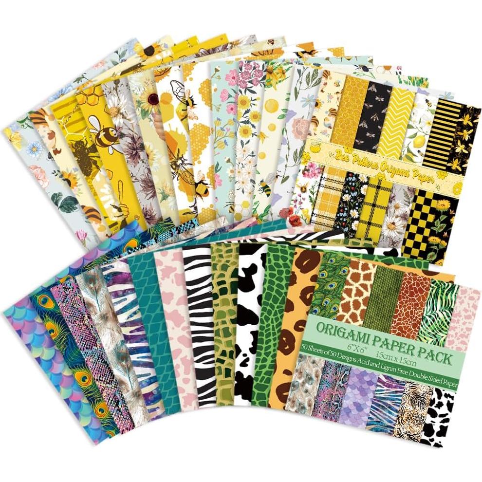 Kit de Papel de Origami Doble Cara 100 Hojas 15x15cm Mifuner