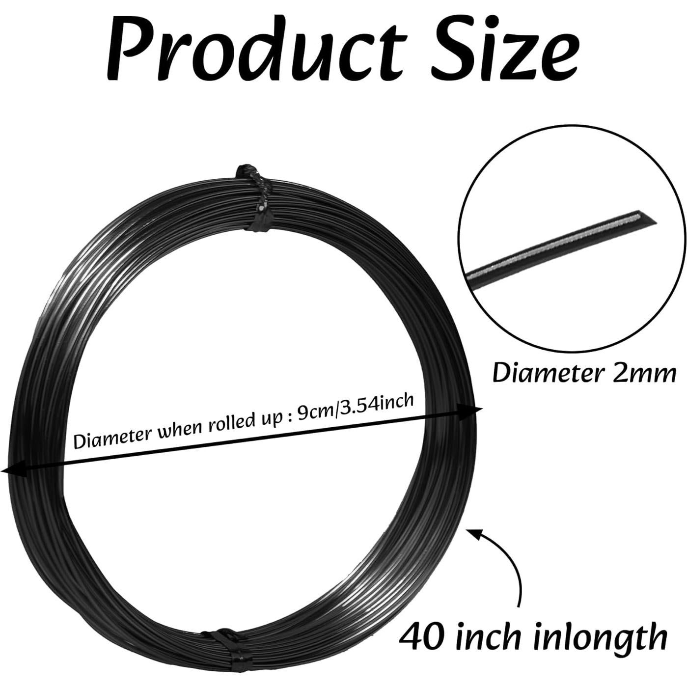 Alambre de Artesanía de Aluminio Krastmon 10m Negro 18 Agujas