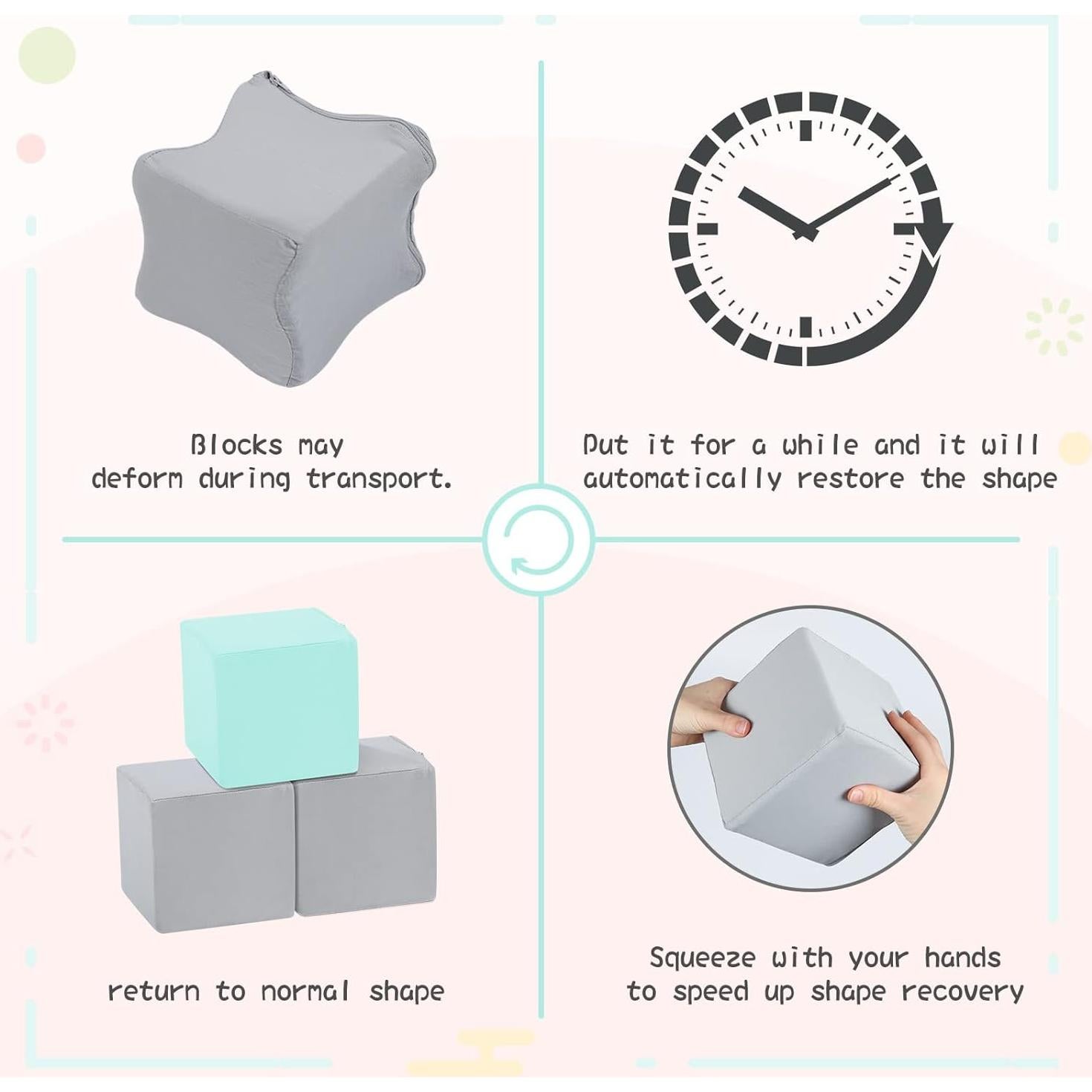 Bloques de Espuma Suave TRENDBOX 6 Pcs 13.97 cm Gris/Azul