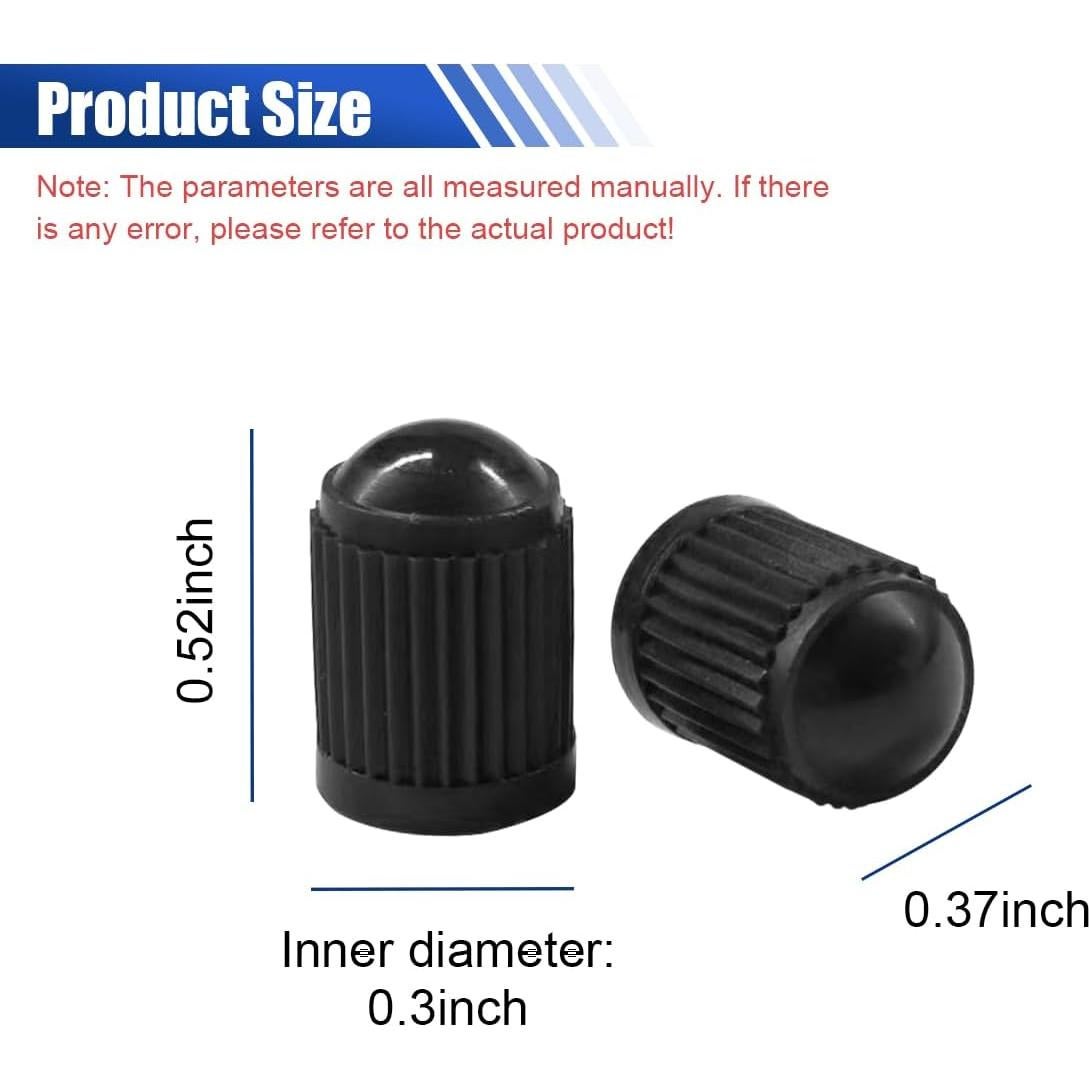 20 Tapones de Válvula de Neumático DUSCOKE - Universal Negro