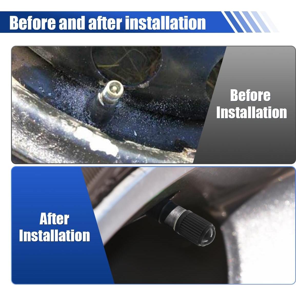 20 Tapones de Válvula de Neumático DUSCOKE - Universal Negro