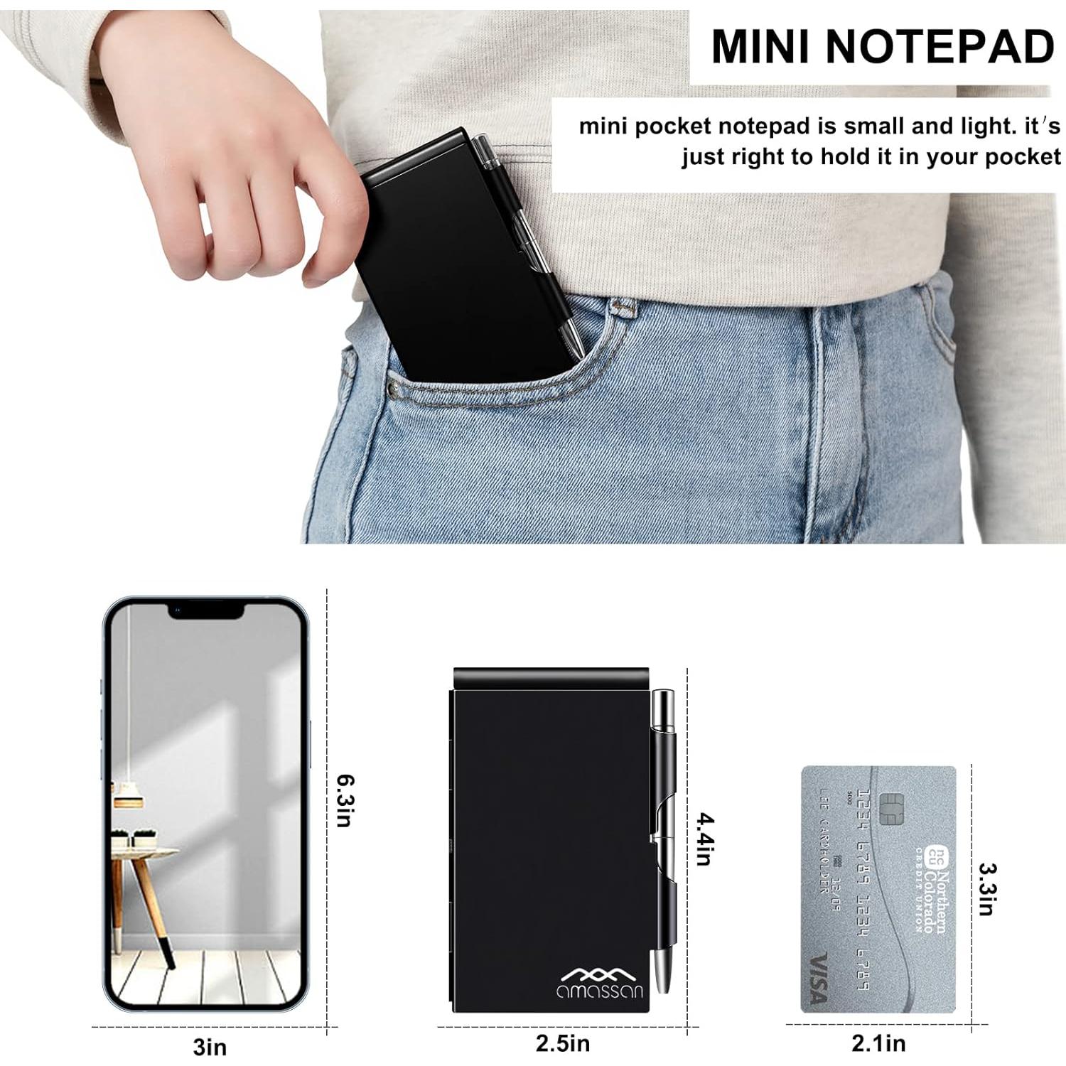 Cuaderno Mini de Metal Amassan con Bolígrafo y 60 Páginas