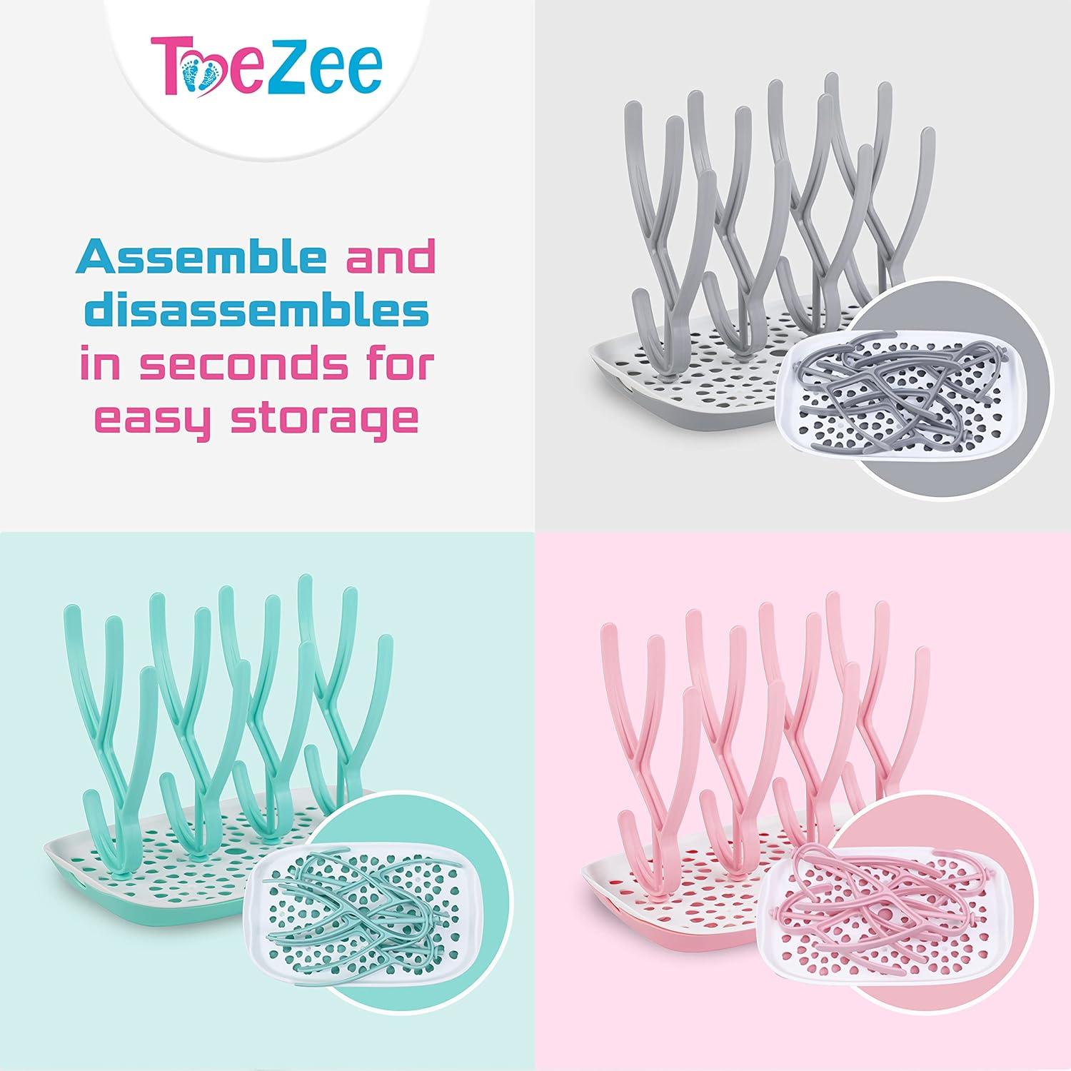 Soporte Secado Biberones ToeZee Aqua - Ahorra Espacio, 12 Biberones