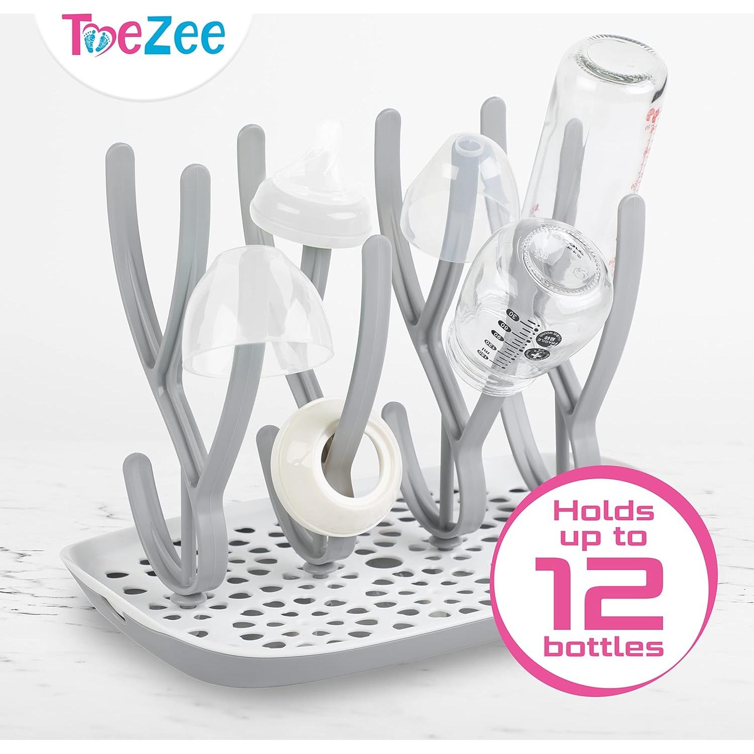 Soporte Secado Biberones ToeZee Aqua - Ahorra Espacio, 12 Biberones