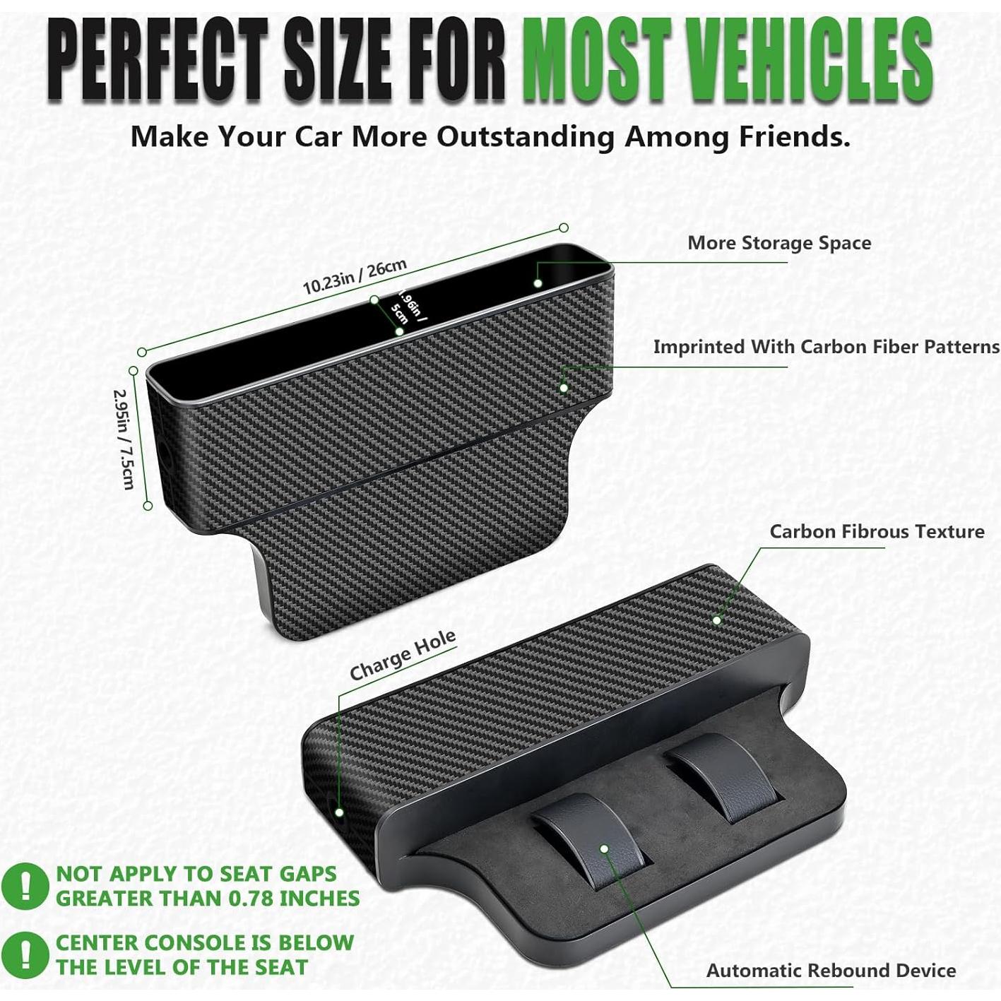 Organizador de Asiento de Auto Jiaji CB-1 - 2 Piezas Fibra de Carbono