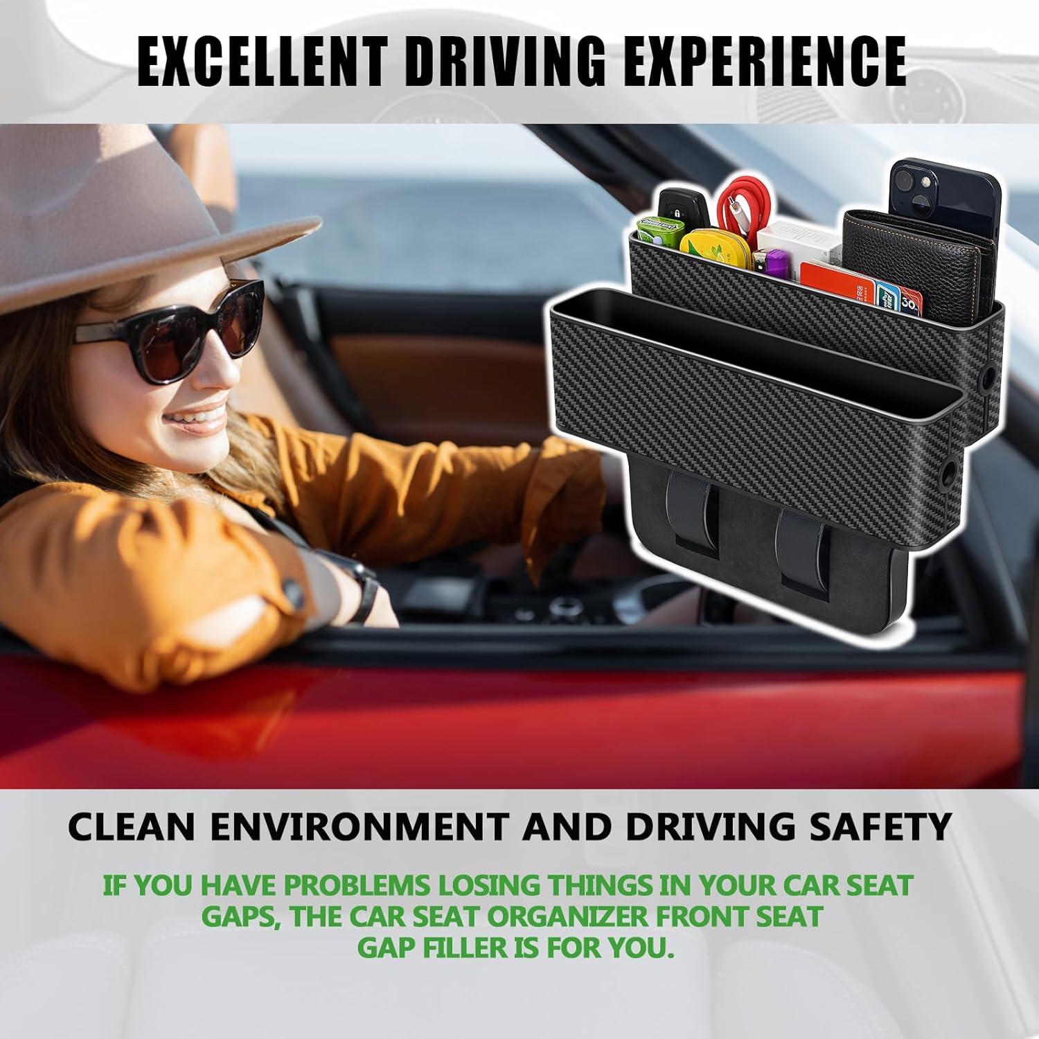 Organizador de Asiento de Auto Jiaji CB-1 - 2 Piezas Fibra de Carbono