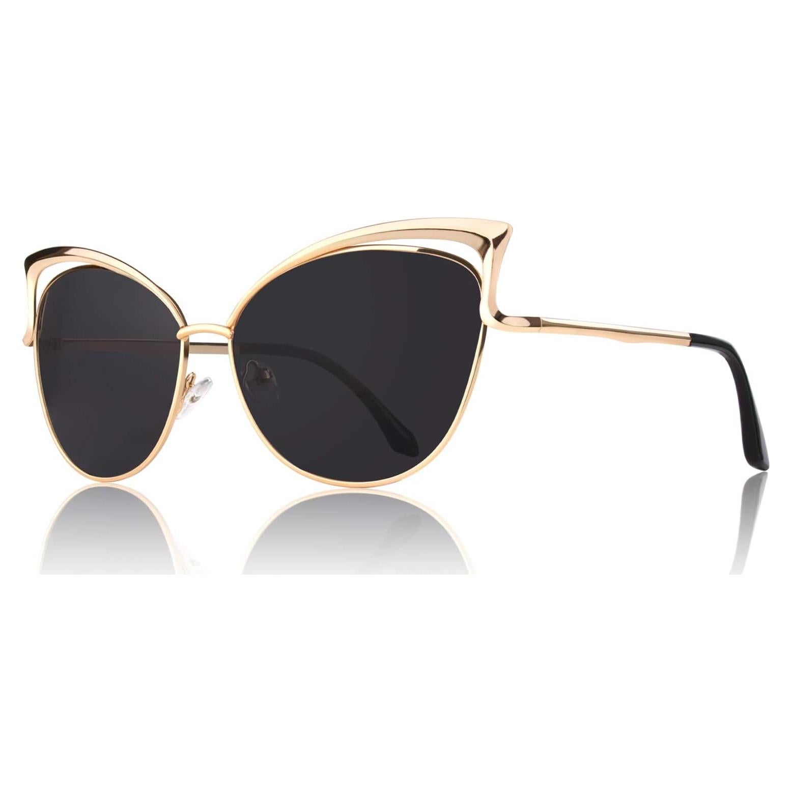 Gafas de Sol GQUEEN Ojo de Gato Polarizadas UV400 Montura Dorada