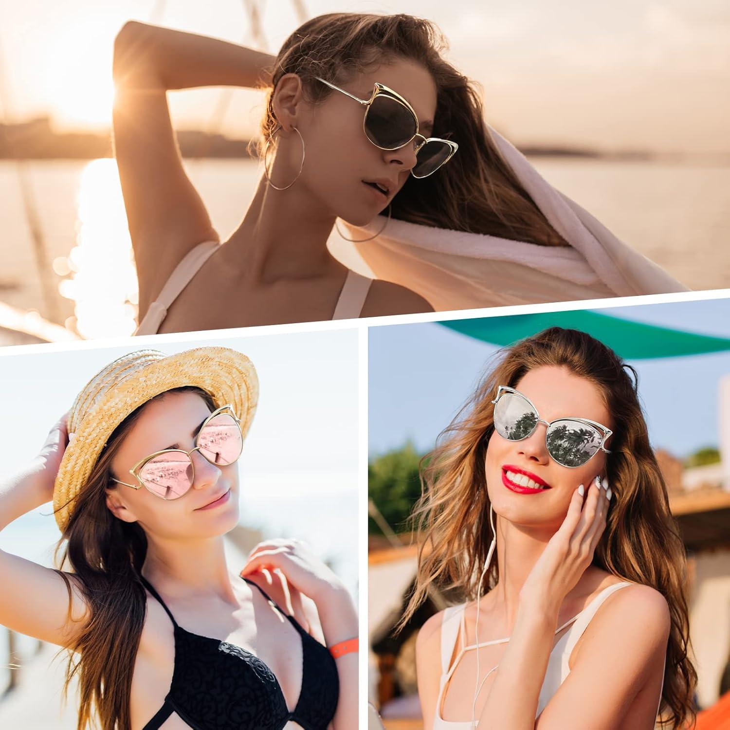 Gafas de Sol GQUEEN Ojo de Gato Polarizadas UV400 Montura Dorada