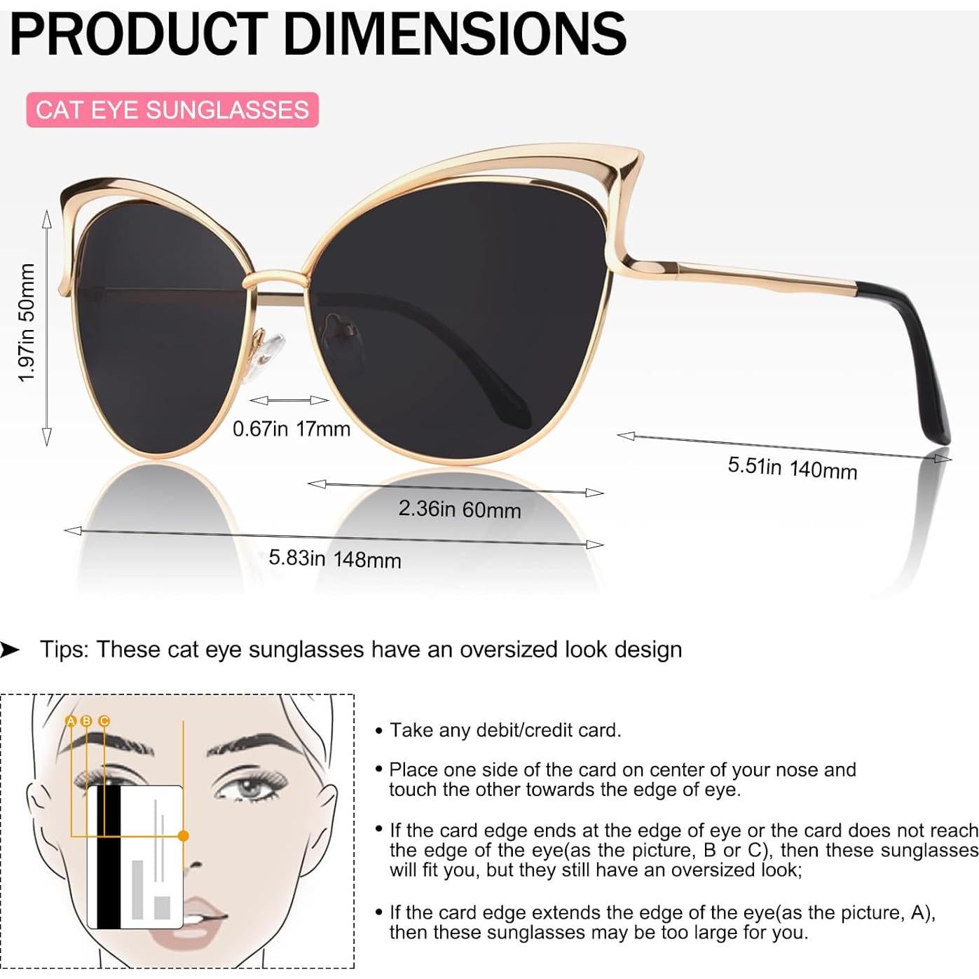 Gafas de Sol GQUEEN Ojo de Gato Polarizadas UV400 Montura Dorada