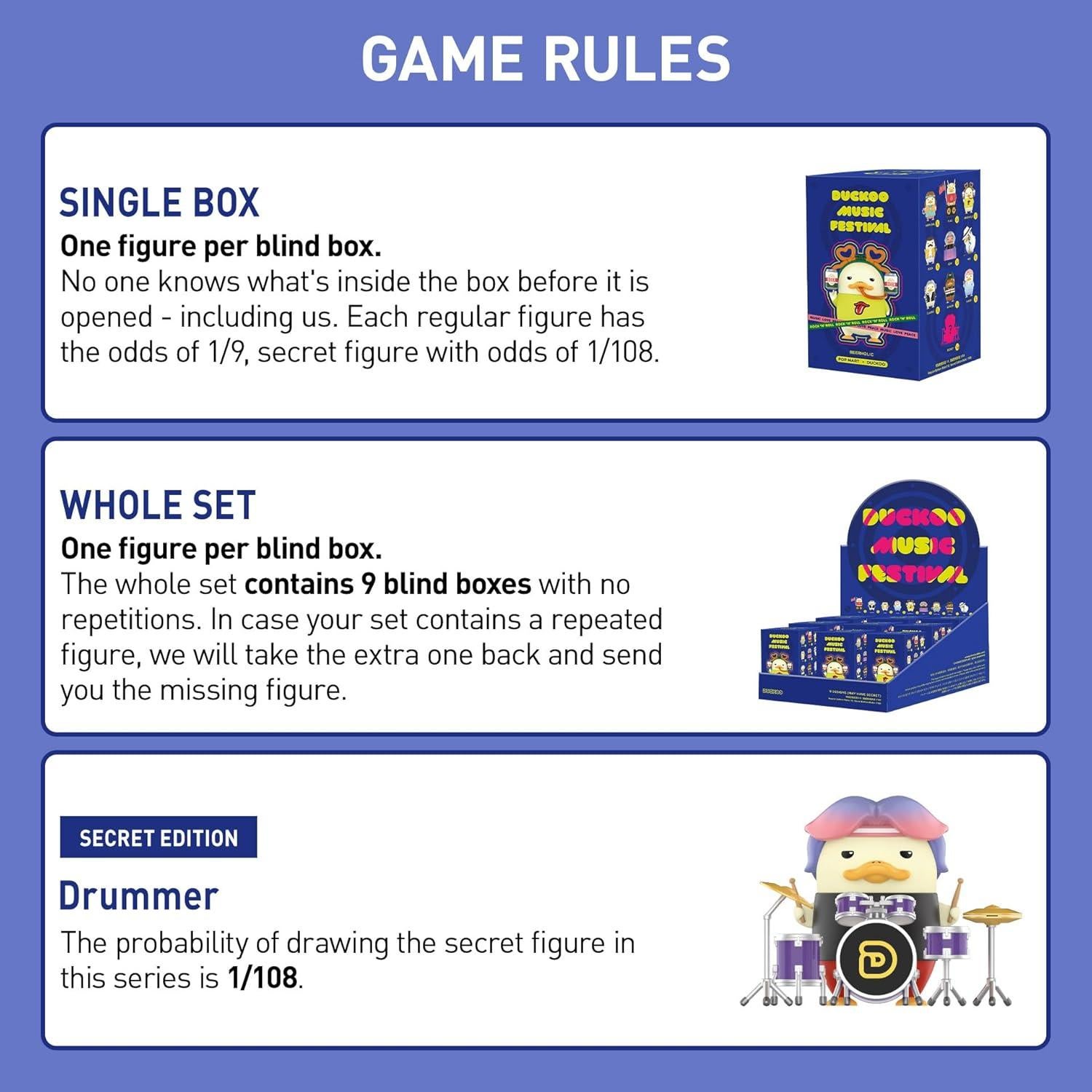 Figuras de Caja Ciega POP MART Festival de Música Duckoo