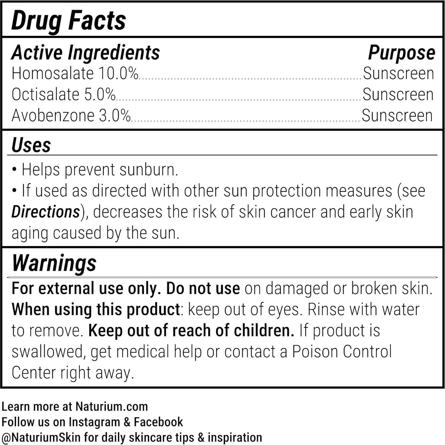 Protector Solar Hidratante Naturium SPF 50 PA++++ 48.2 g