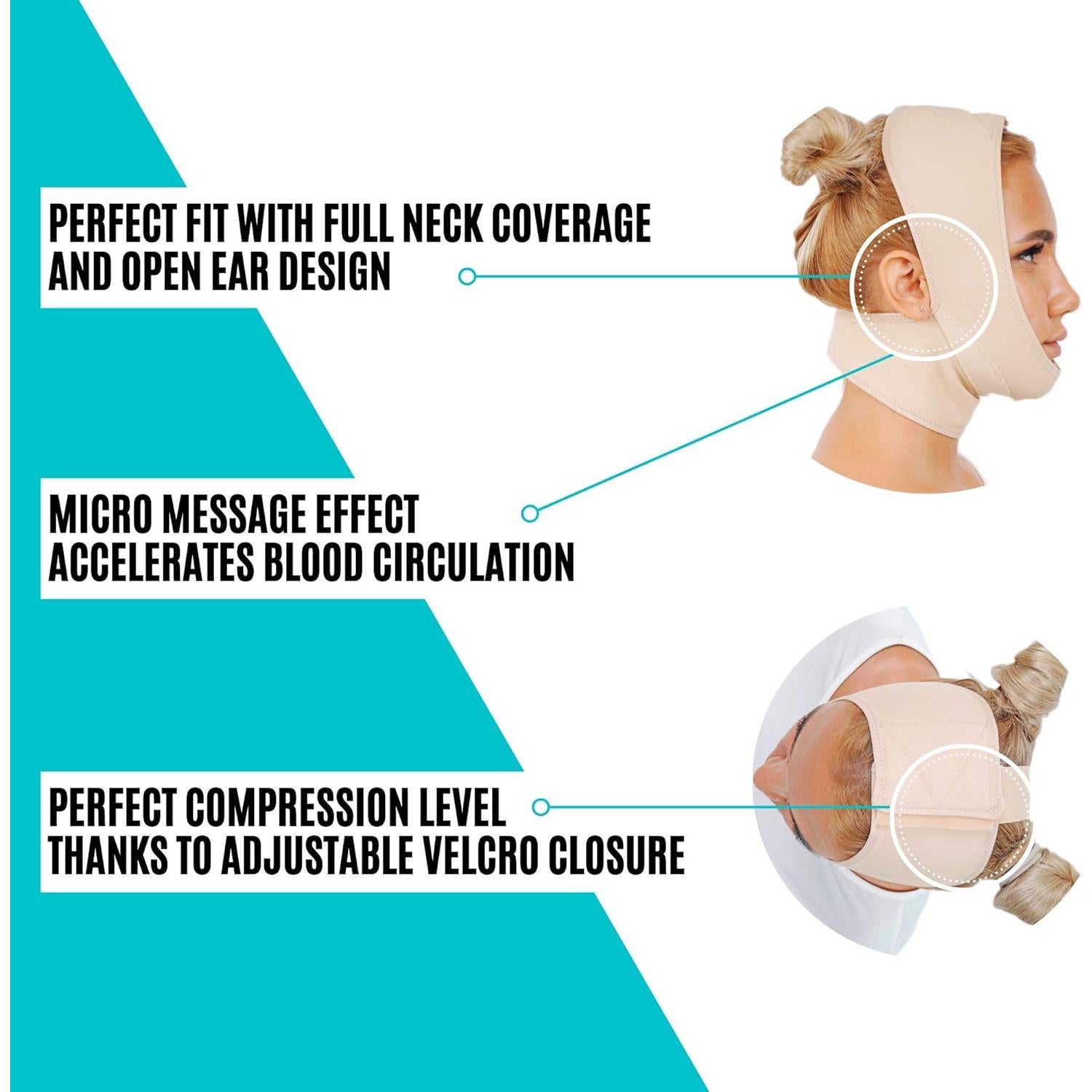 Prenda de Compresión Facial INVERA para Recuperación Postquirúrgica