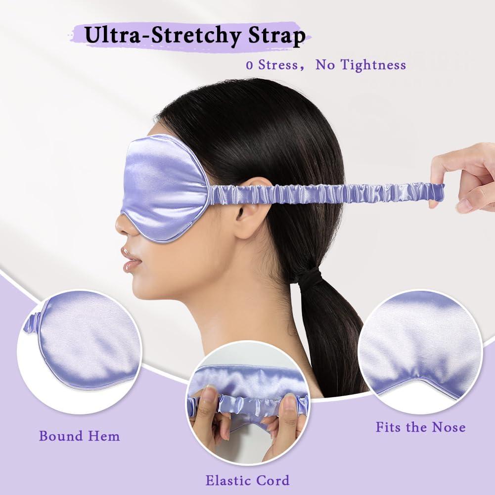 Máscaras de Ojos Refrigerantes y de Sueño Seda 4 Piezas