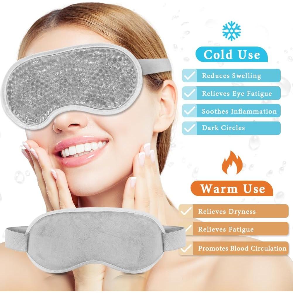 Máscaras de Ojos Refrigerantes y de Sueño Seda 4 Piezas