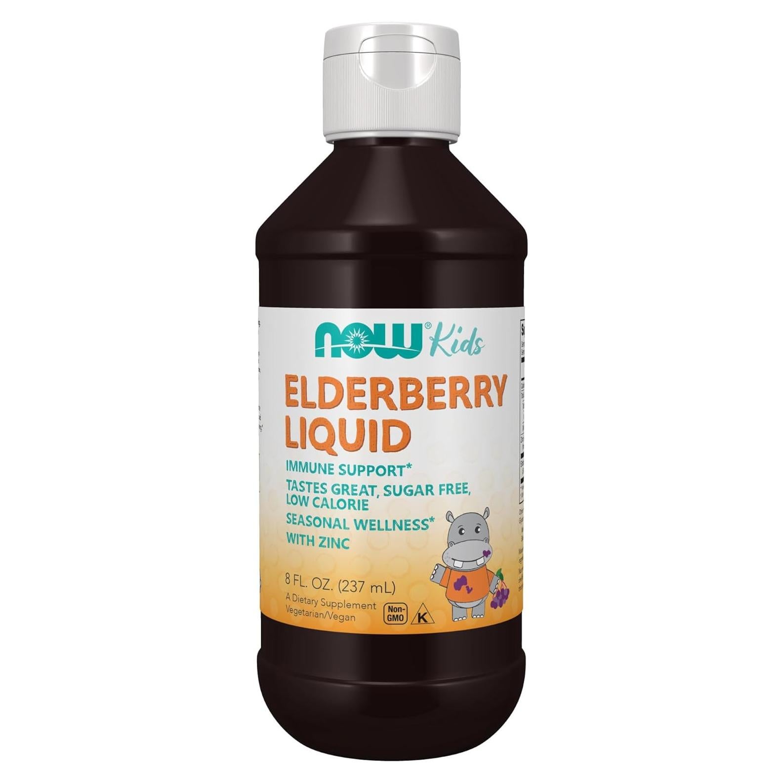 NOW Suplemento Líquido de Saúco para Niños con Zinc 236.6 mL