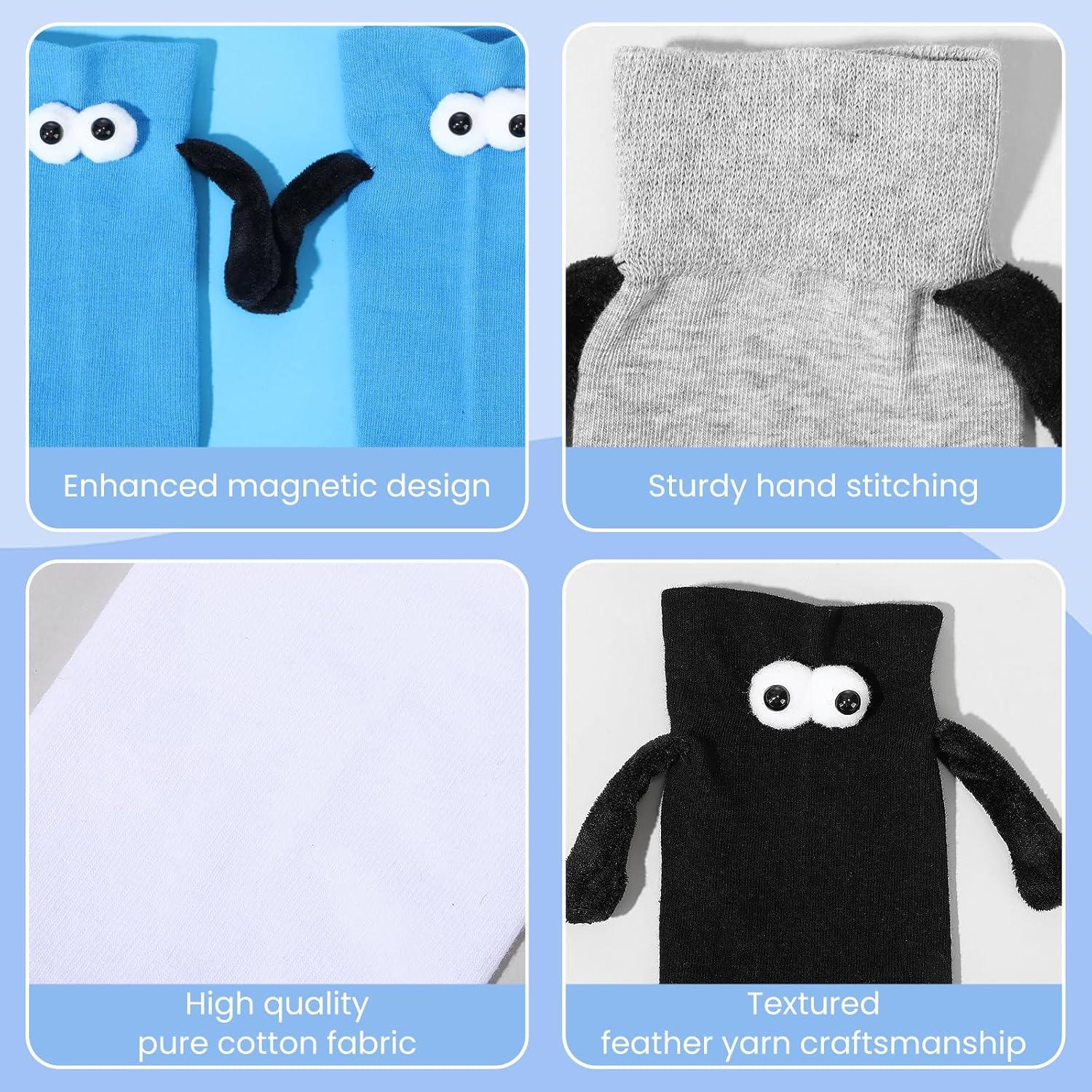 Calcetines Magnéticos 3D Manos Unidas - 4 Pares Divertidos