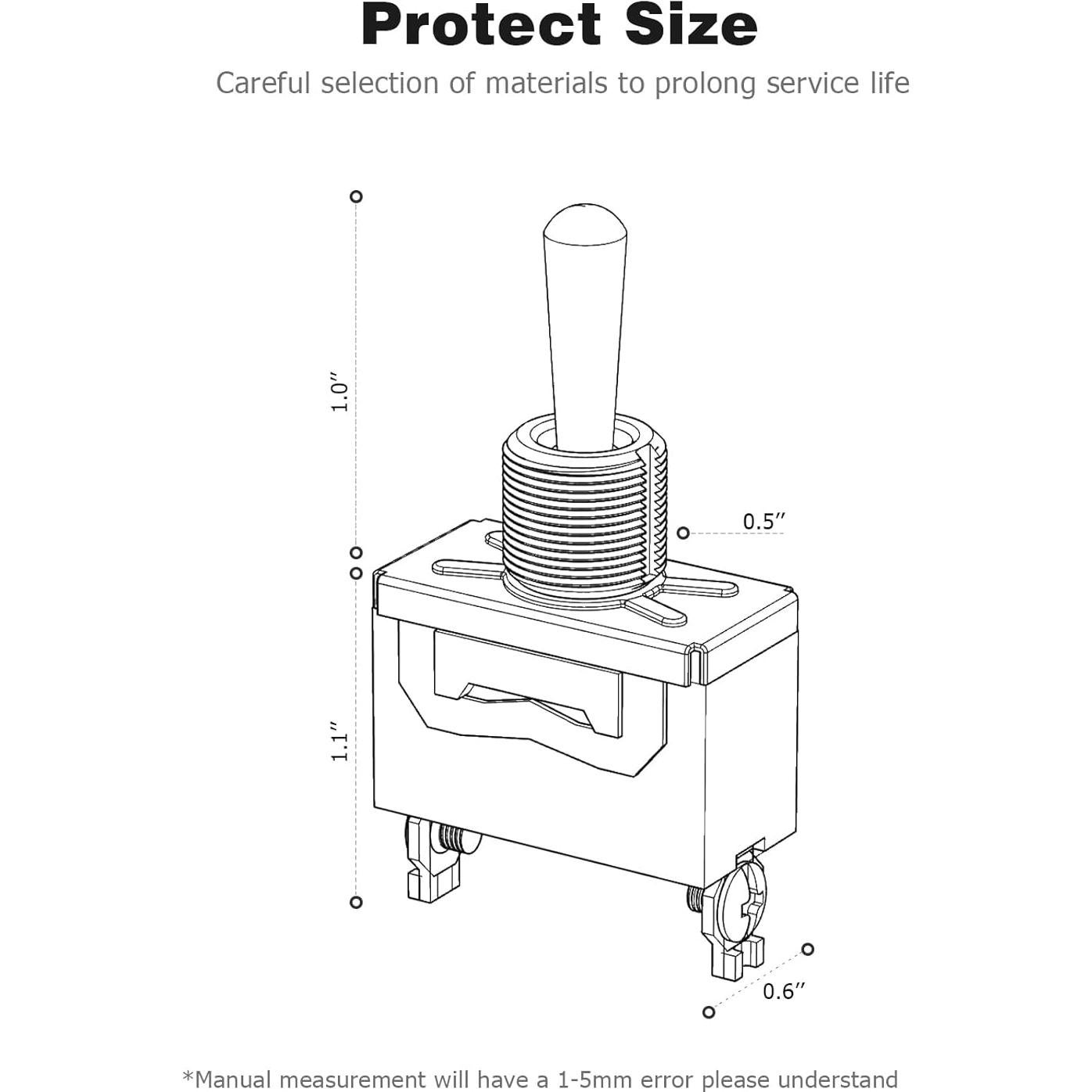 Interruptor de Palanca Marino 12V Mellbree 6Pcs 30A SPST