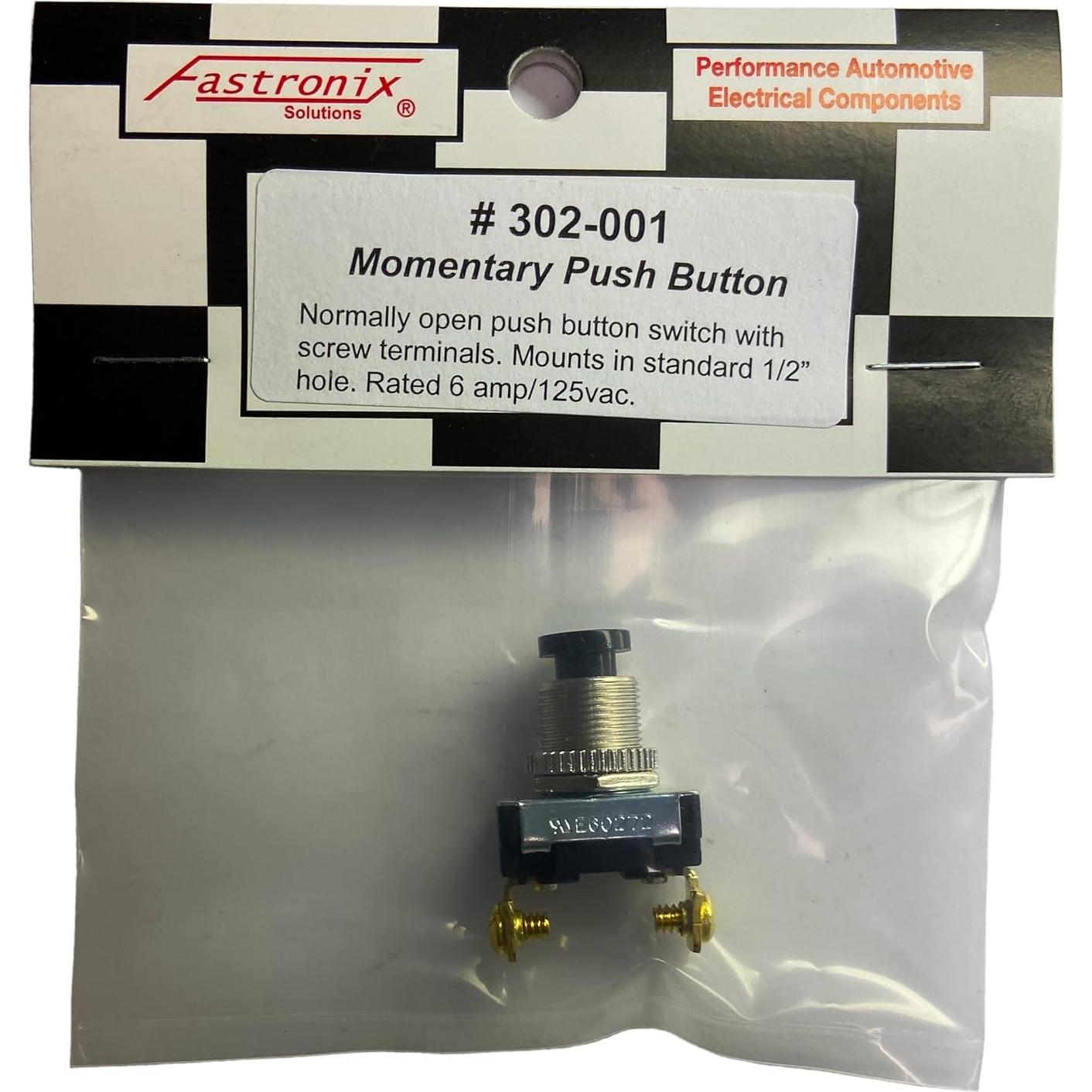 Interruptor momentáneo Fastronix 6A AC/DC negro 1.5x1.4 cm