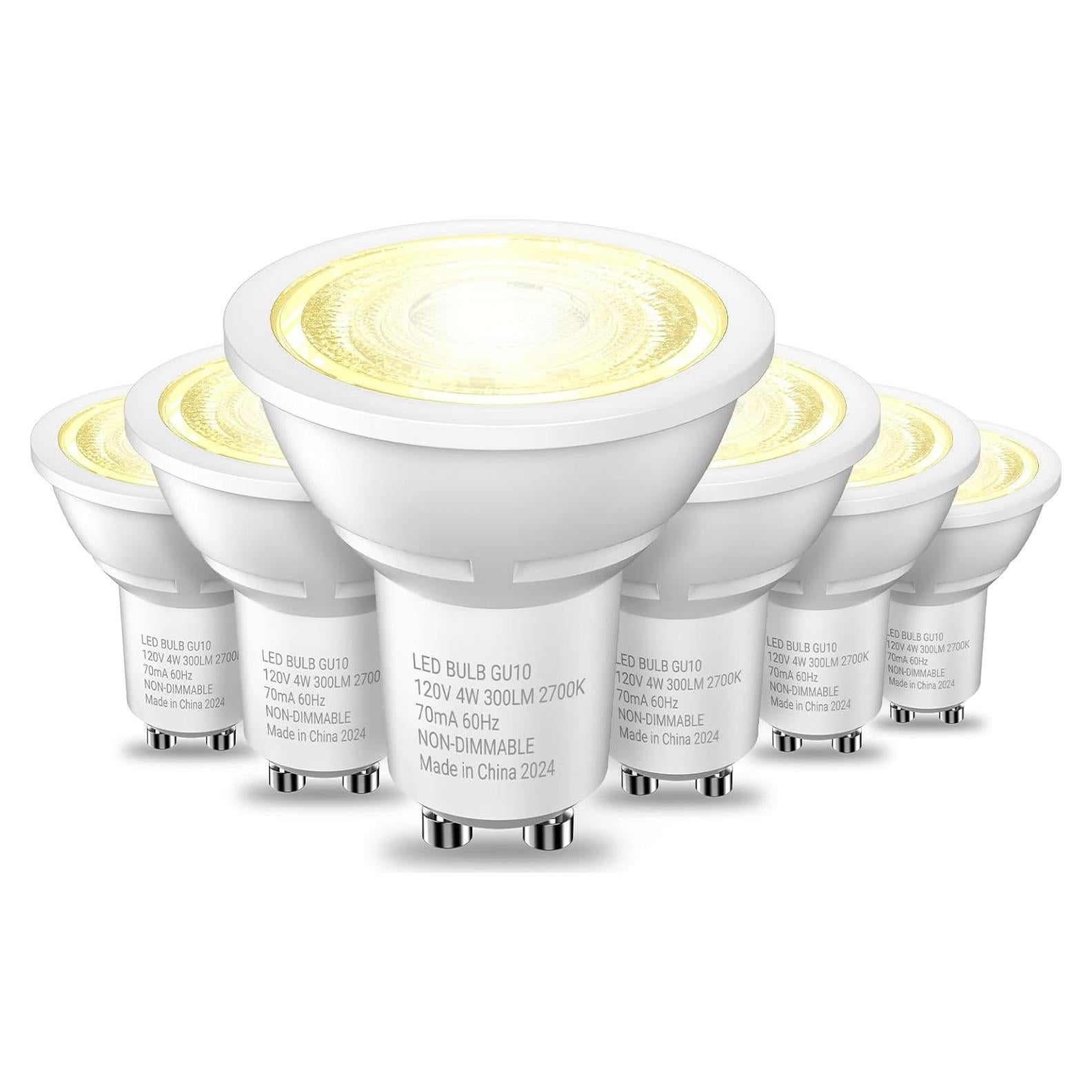 Bombillas LED GU10 TJOY 4W 300LM 2700K Blanco Cálido Paquete 6