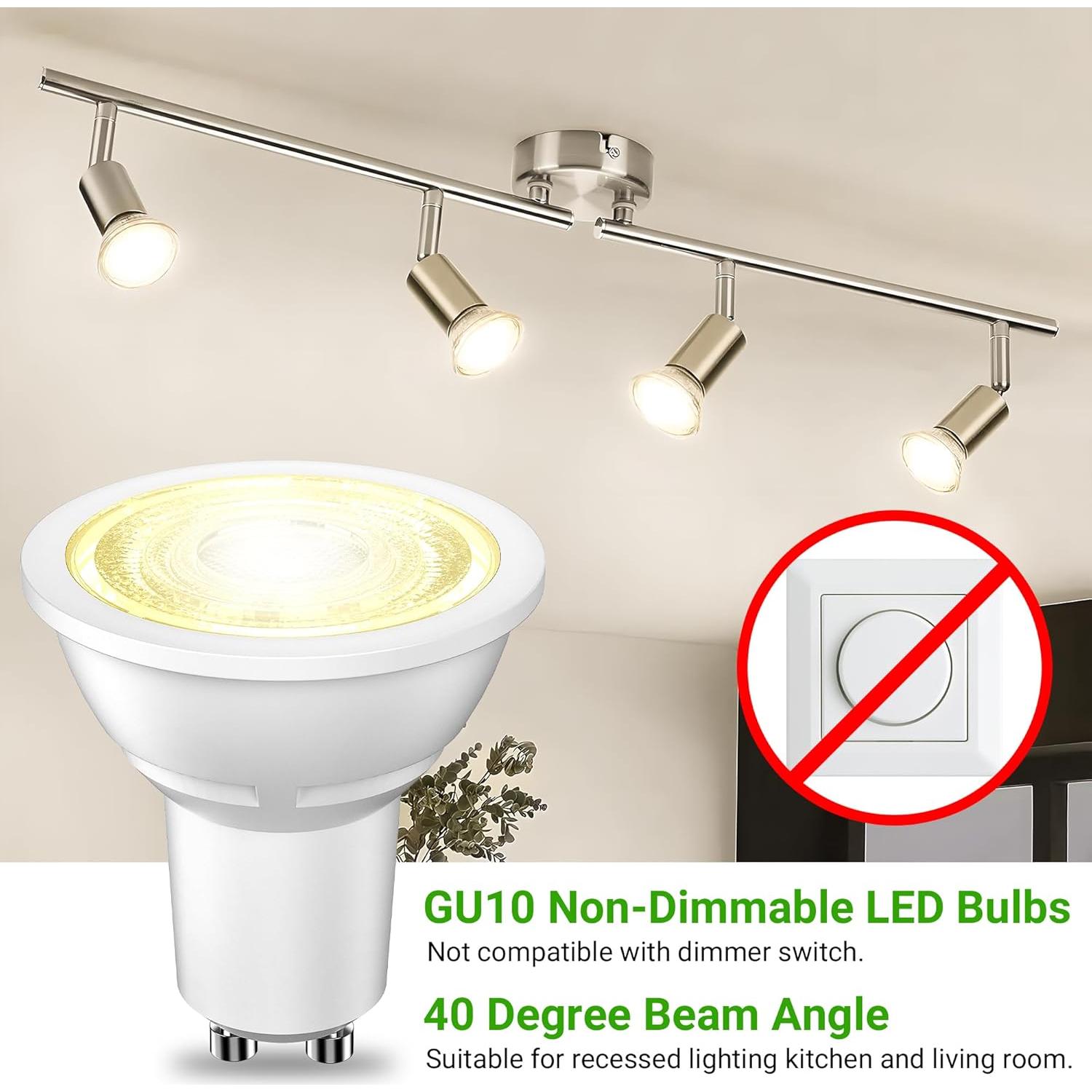 Bombillas LED GU10 TJOY 4W 300LM 2700K Blanco Cálido Paquete 6