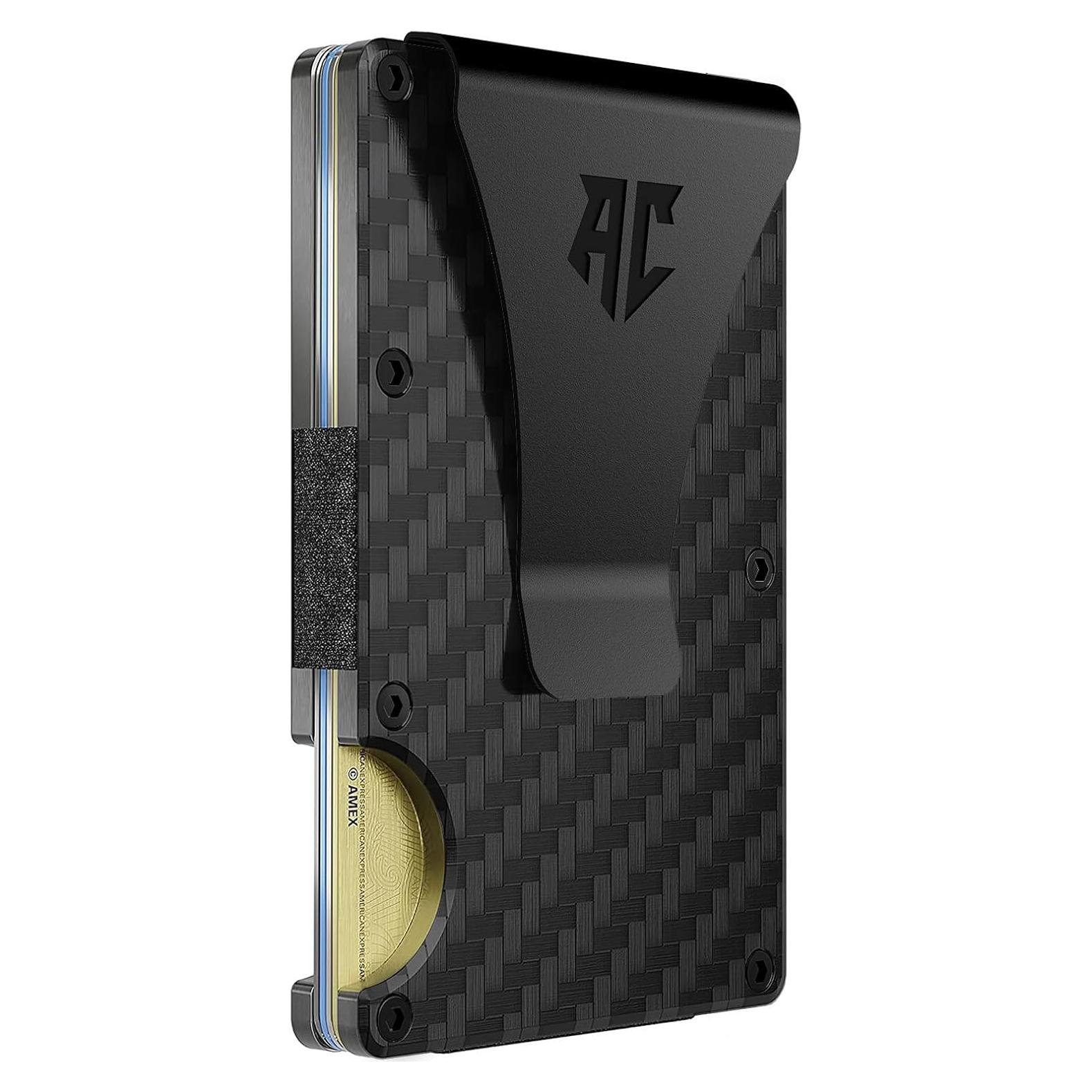 Billetera delgada APEX CARRY con bloqueo RFID y clip - Fibra de carbono