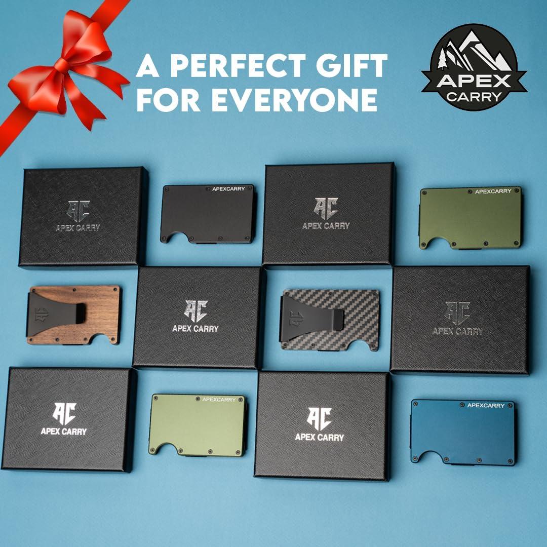 Billetera delgada APEX CARRY con bloqueo RFID y clip - Fibra de carbono