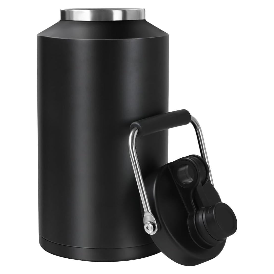 Jarra de Agua Aislada GAGANIU 1 Galón Acero Inoxidable Negra