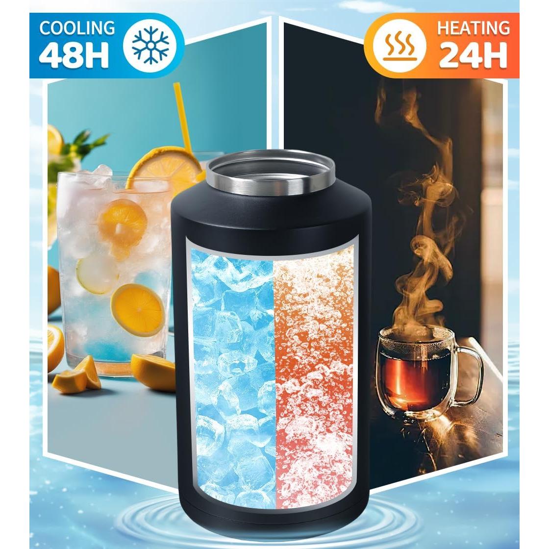 Jarra de Agua Aislada GAGANIU 1 Galón Acero Inoxidable Negra