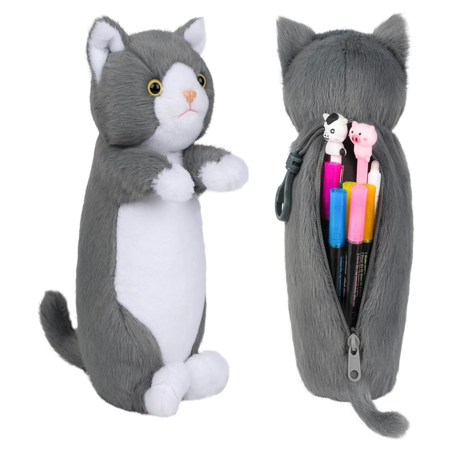 Estuche de Lápices de Peluche BB FUNHOUSE Gato 26x10cm