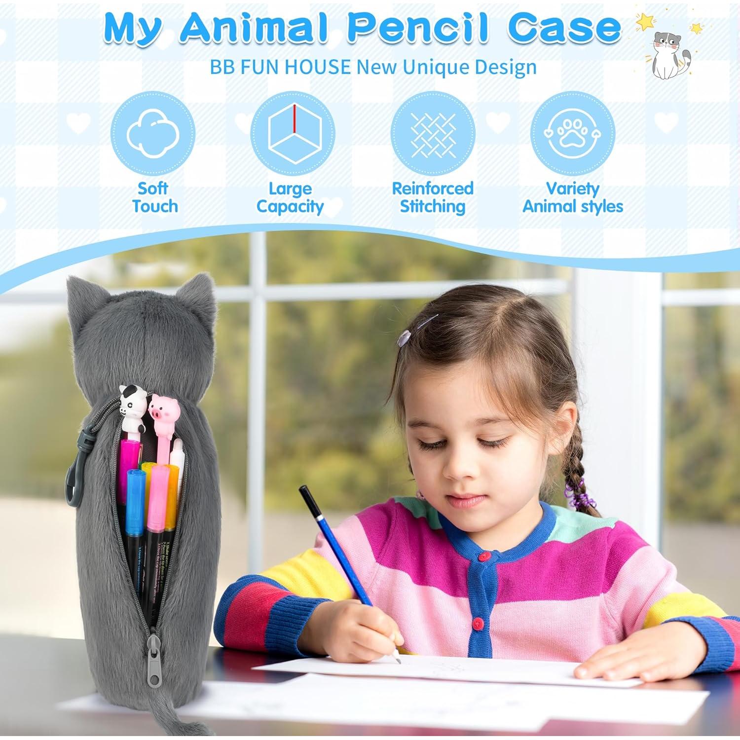 Estuche de Lápices de Peluche BB FUNHOUSE Gato 26x10cm